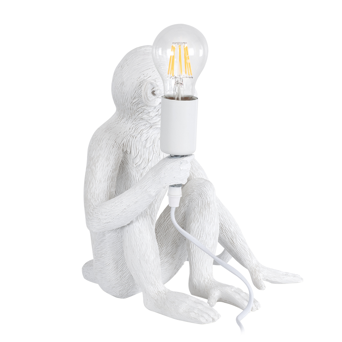 LEDTM® APES 01808 Μοντέρνο Επιτραπέζιο Φωτιστικό Πορτατίφ με Ντουί 1 x E27 AC 220-240V IP20 - Λευκό - Μ30 x Π27 x Υ30cm - Image 5