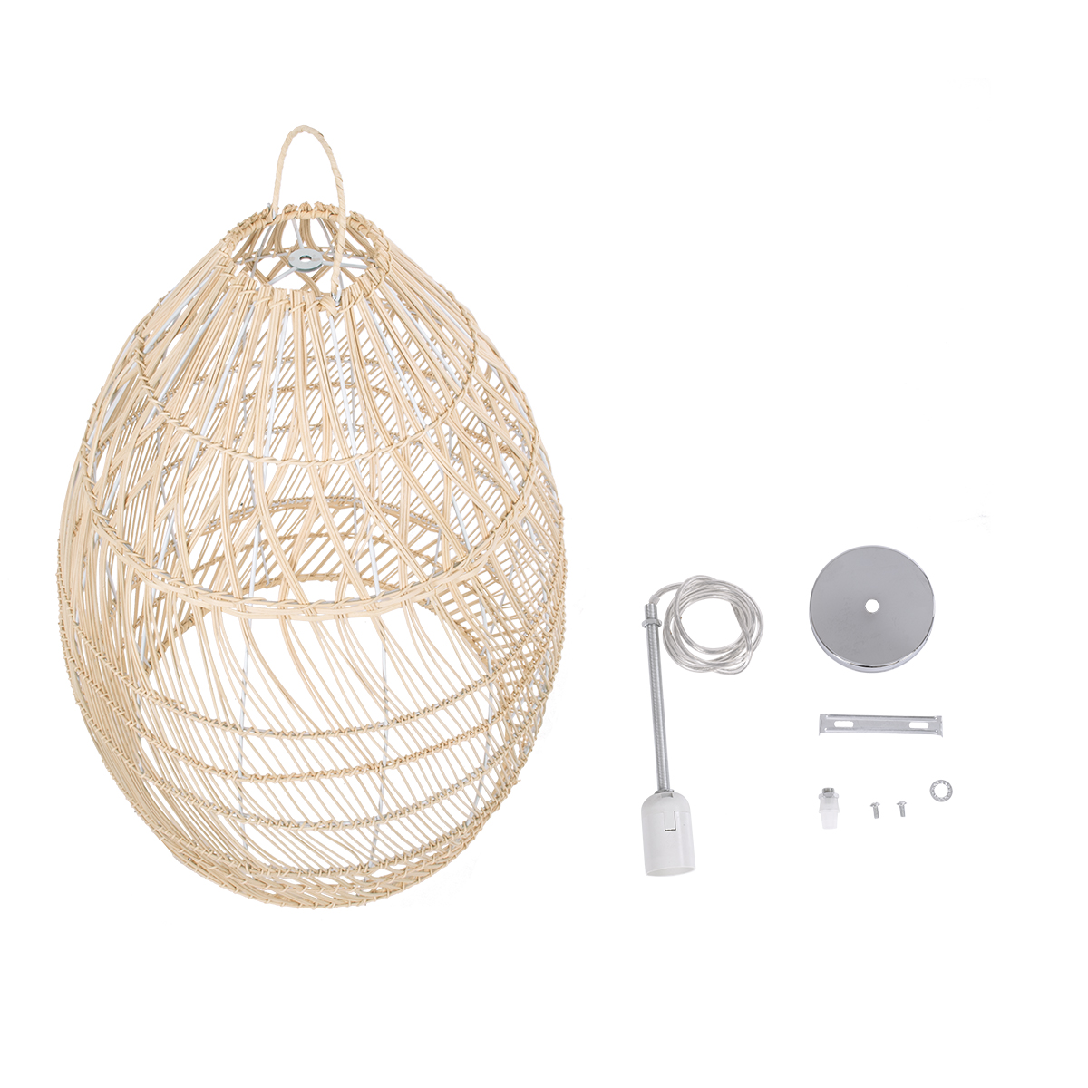 LEDTM® MALIBU 01810 Boho Κρεμαστό Φωτιστικό Οροφής με Ντουί 1 x E27 AC 220-240V IP20 - Μπεζ - Μ57 x Π57 x Υ75cm - Image 10