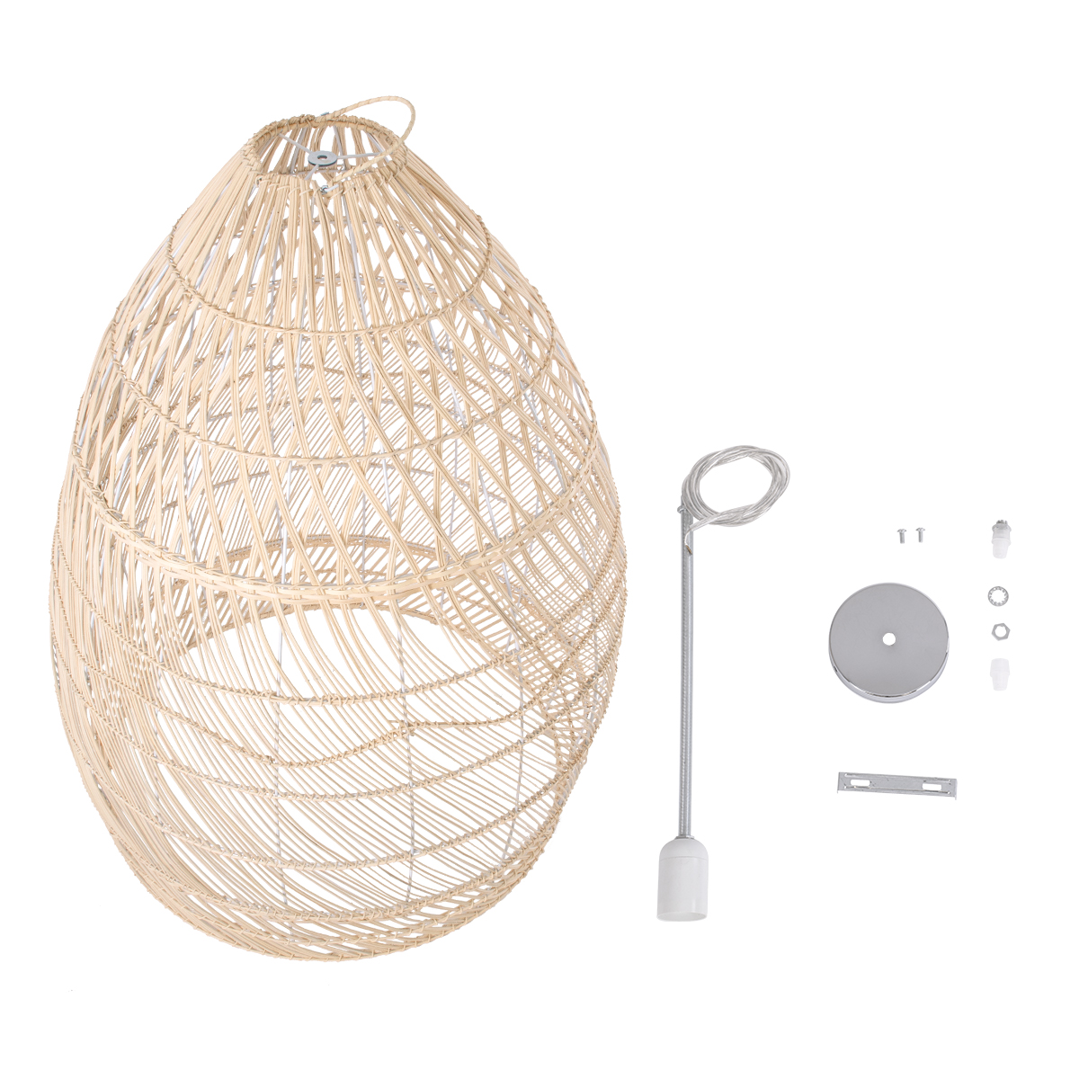 LEDTM® MALIBU 01811 Boho Κρεμαστό Φωτιστικό Οροφής με Ντουί 1 x E27 AC 220-240V IP20 - Μπεζ - Μ76 x Π76 x Υ100cm - Image 10
