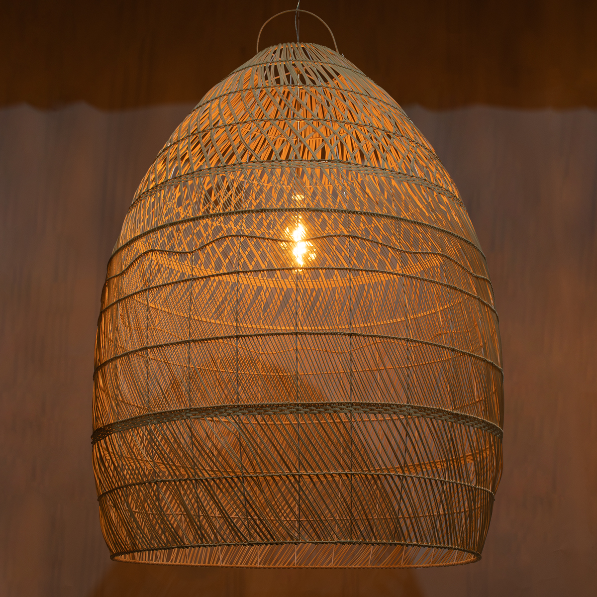 LEDTM® MALIBU 01813 Boho Κρεμαστό Φωτιστικό Οροφής με Ντουί 1 x E27 AC 220-240V IP20 - Μπεζ - Μ120 x Π120 x Υ156cm - Image 3
