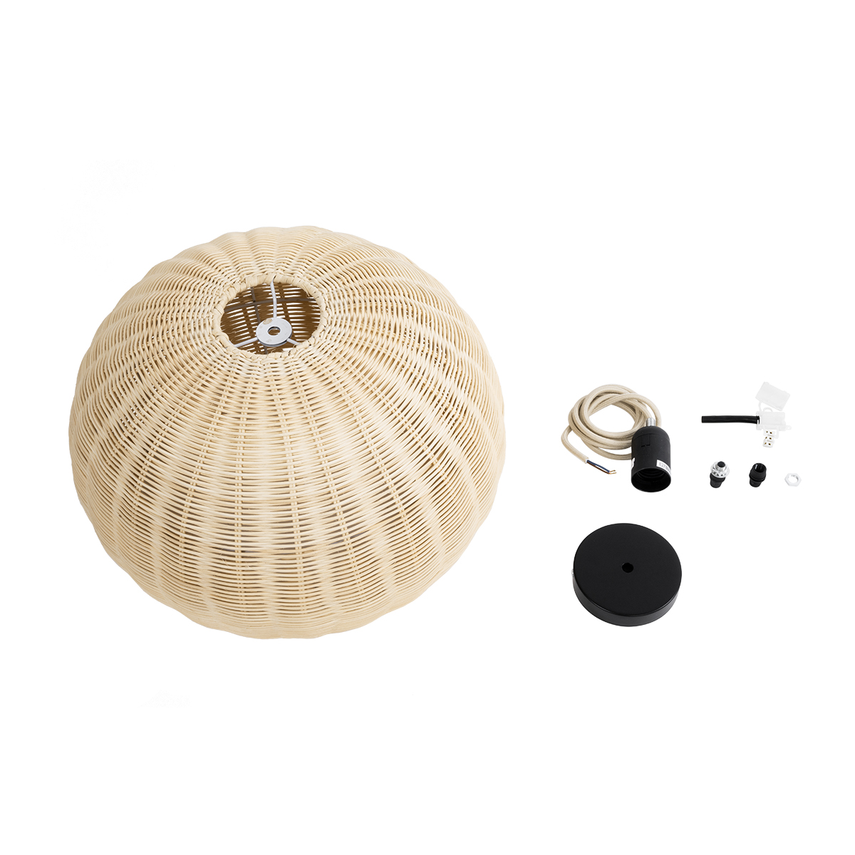 LEDTM® RAITO 01824 Boho Κρεμαστό Φωτιστικό Οροφής με Ντουί 1 x E27 AC 220-240V IP20 - Μπεζ - Μ40 x Π40 x Υ25cm - Image 10