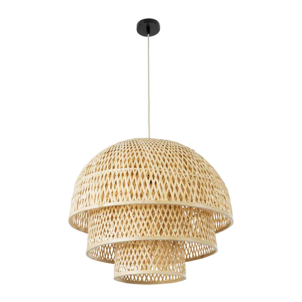 LEDTM® HIROKA 01836 Boho Κρεμαστό Φωτιστικό Οροφής με Ντουί 1 x E27 AC 220-240V IP20 - Μπεζ - Μ60 x Π60 x Υ50cm - Image 4