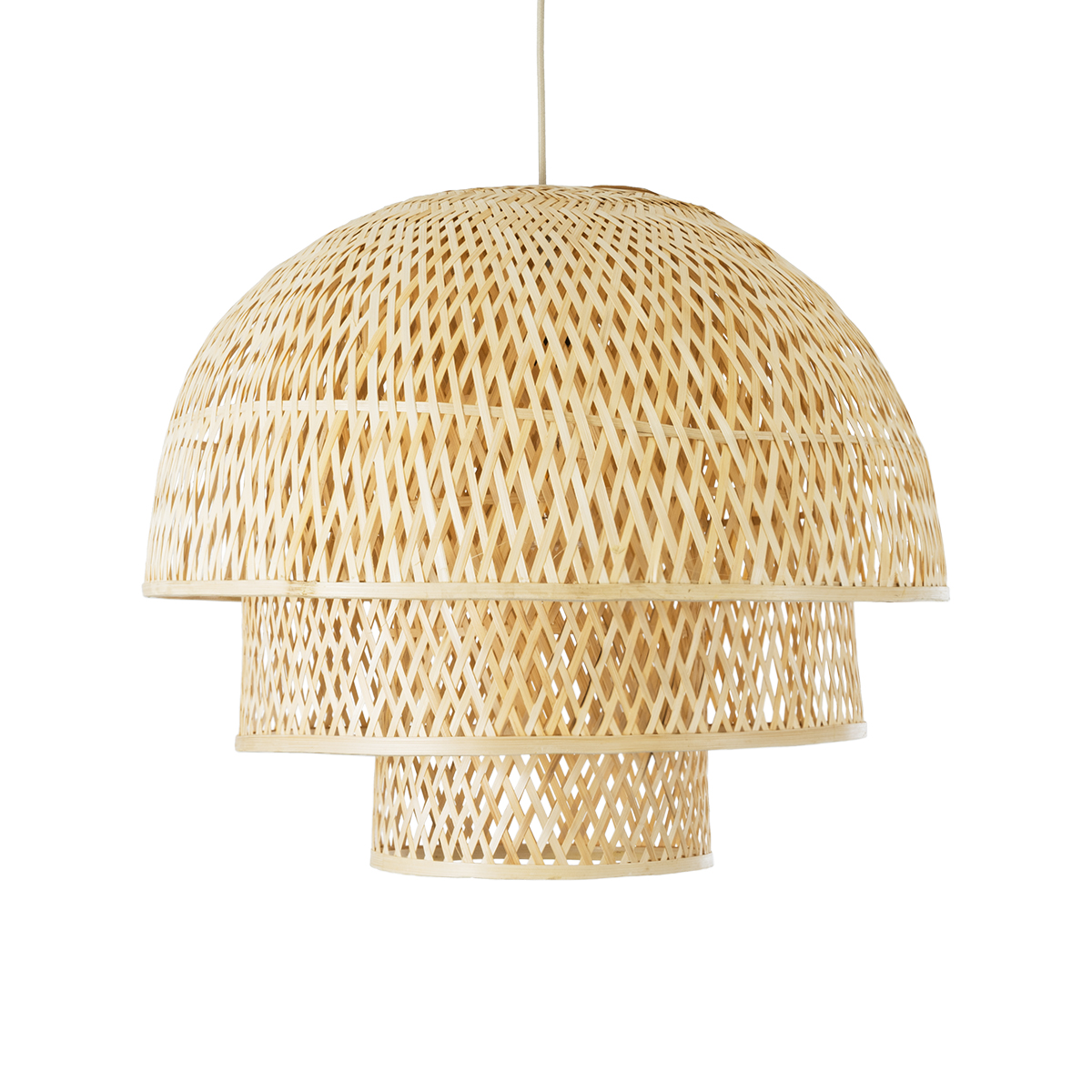 LEDTM® HIROKA 01836 Boho Κρεμαστό Φωτιστικό Οροφής με Ντουί 1 x E27 AC 220-240V IP20 - Μπεζ - Μ60 x Π60 x Υ50cm - Image 5
