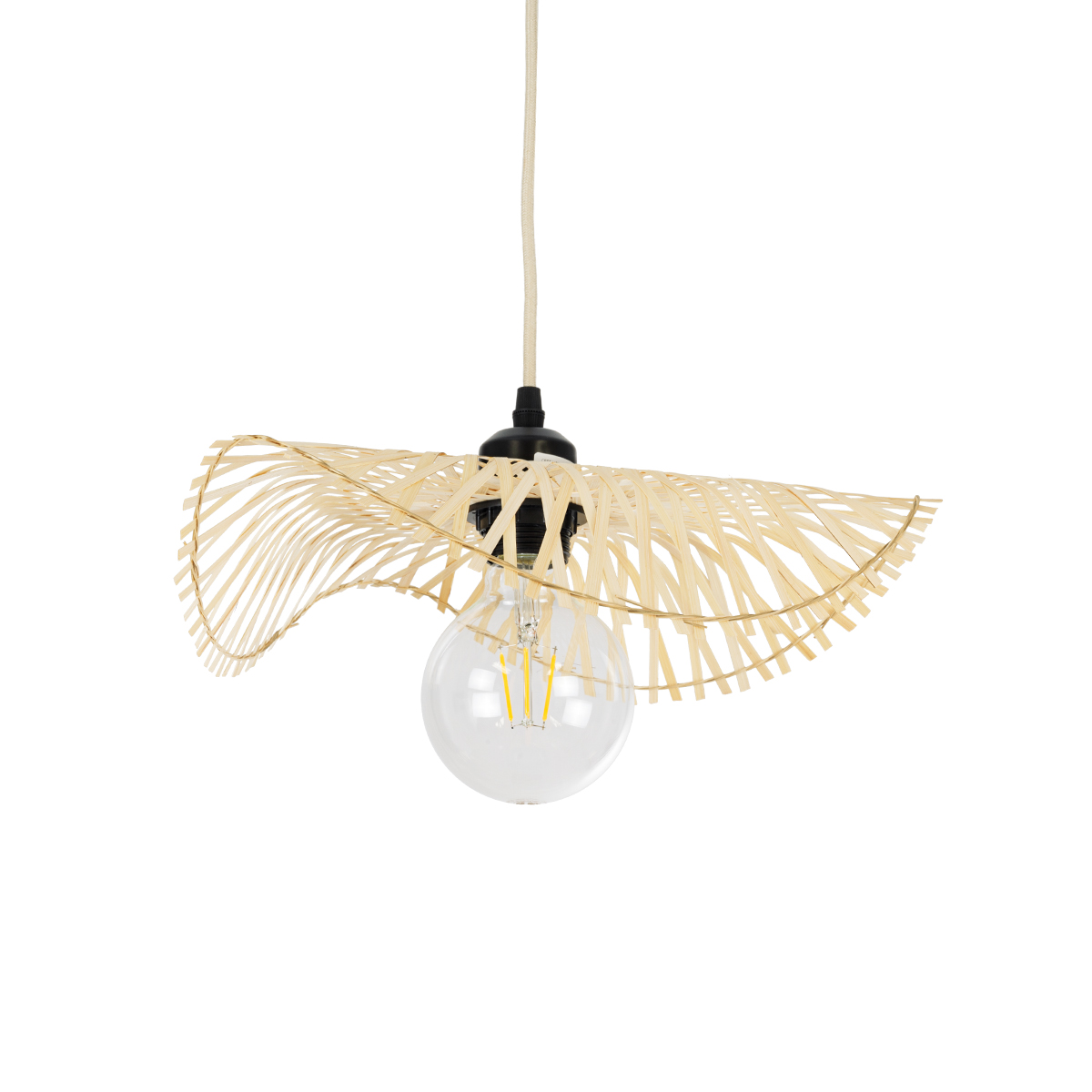 LEDTM® MELEMELE 01839 Boho Κρεμαστό Φωτιστικό Οροφής με Ντουί 1 x E27 AC 220-240V IP20 - Μπεζ - Μ35 x Π35 x Υ4cm - Image 2