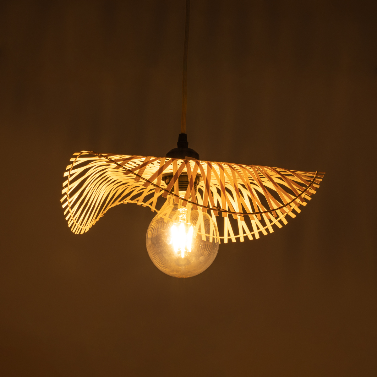 LEDTM® MELEMELE 01839 Boho Κρεμαστό Φωτιστικό Οροφής με Ντουί 1 x E27 AC 220-240V IP20 - Μπεζ - Μ35 x Π35 x Υ4cm - Image 3