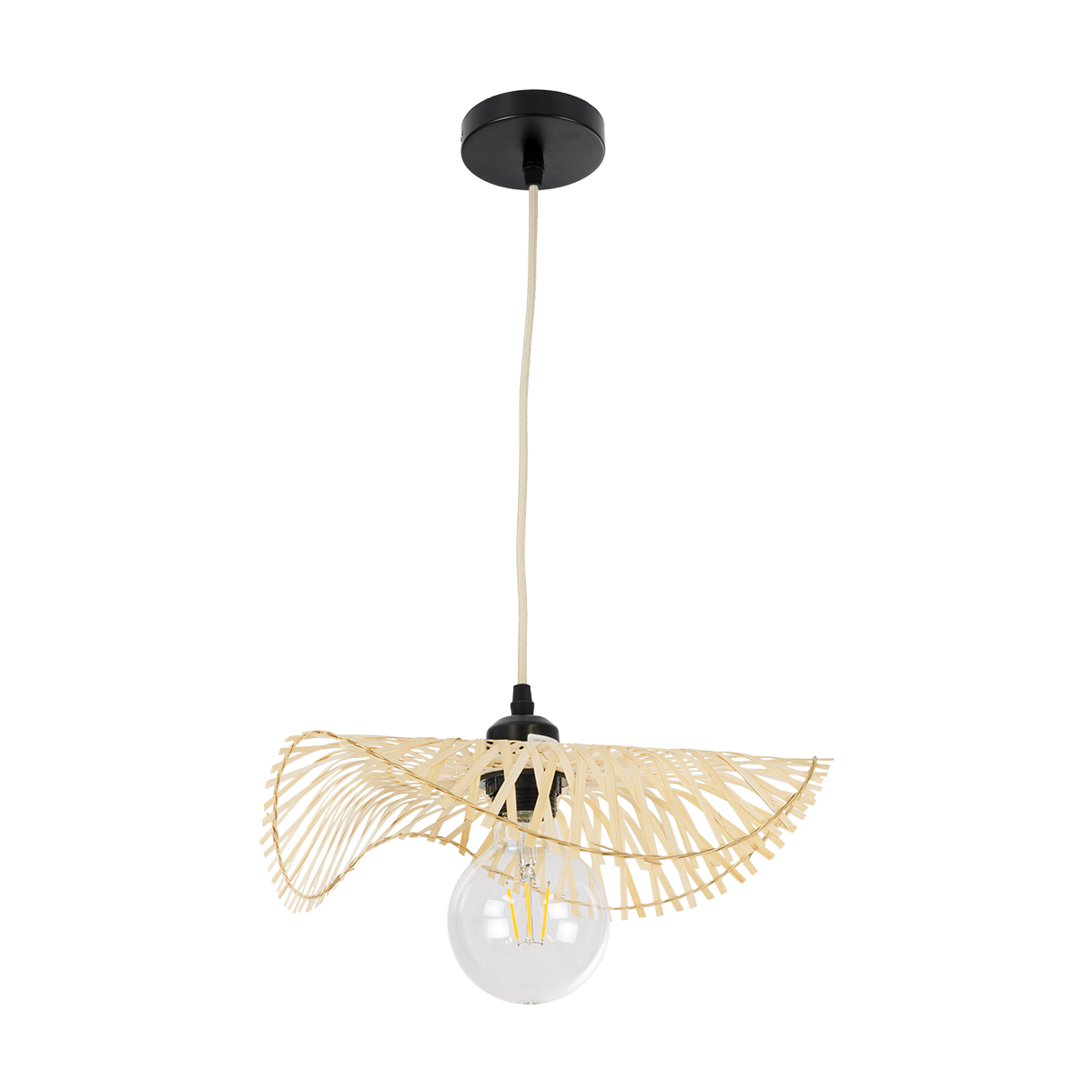 LEDTM® MELEMELE 01839 Boho Κρεμαστό Φωτιστικό Οροφής με Ντουί 1 x E27 AC 220-240V IP20 - Μπεζ - Μ35 x Π35 x Υ4cm - Image 4