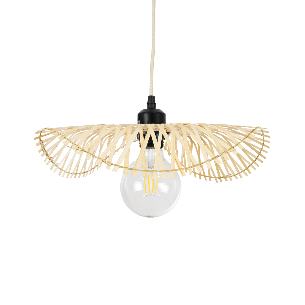 LEDTM® MELEMELE 01839 Boho Κρεμαστό Φωτιστικό Οροφής με Ντουί 1 x E27 AC 220-240V IP20 - Μπεζ - Μ35 x Π35 x Υ4cm - Image 5