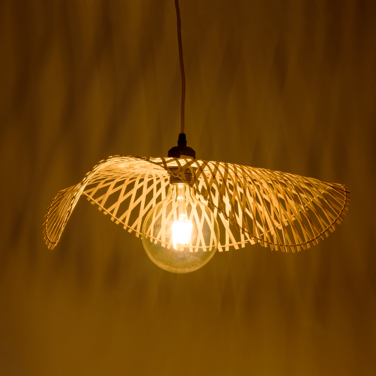 LEDTM® MELEMELE 01840 Boho Κρεμαστό Φωτιστικό Οροφής με Ντουί 1 x E27 AC 220-240V IP20 - Μπεζ - Μ50 x Π50 x Υ7cm - Image 3