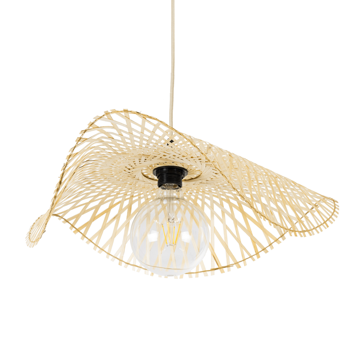LEDTM® MELEMELE 01840 Boho Κρεμαστό Φωτιστικό Οροφής με Ντουί 1 x E27 AC 220-240V IP20 - Μπεζ - Μ50 x Π50 x Υ7cm - Image 6