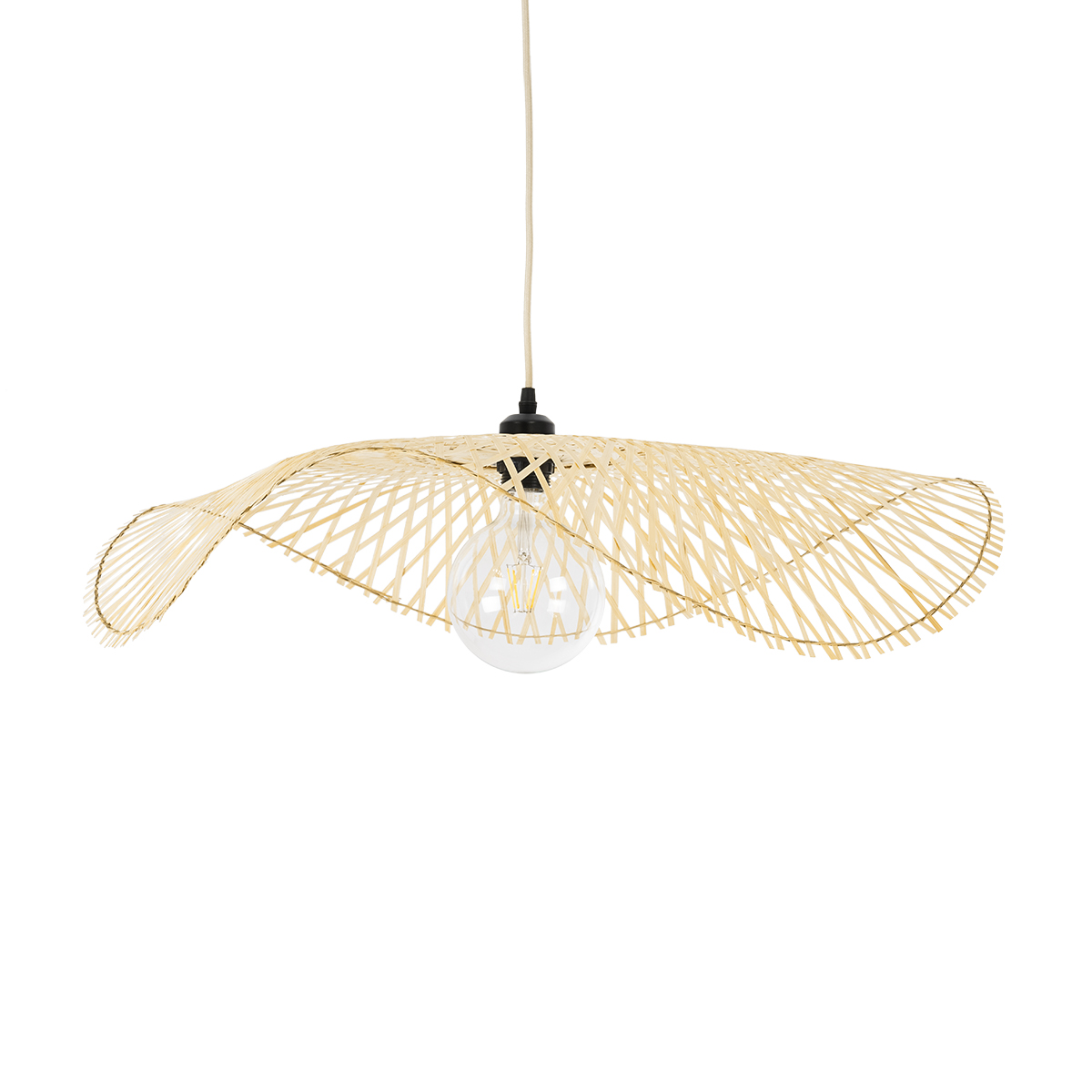 LEDTM® MELEMELE 01841 Boho Κρεμαστό Φωτιστικό Οροφής με Ντουί 1 x E27 AC 220-240V IP20 - Μπεζ - Μ75 x Π75 x Υ10cm - Image 2