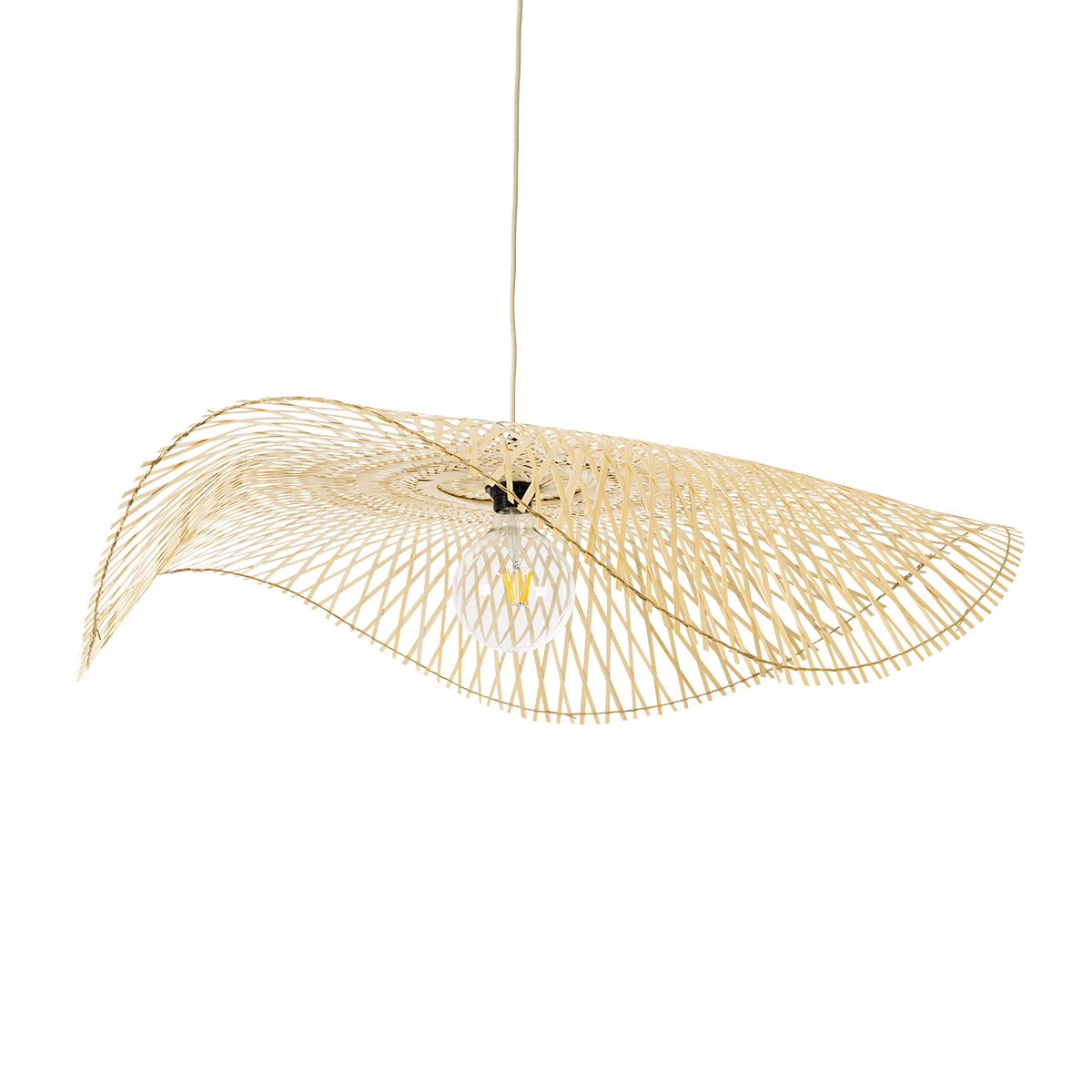 LEDTM® MELEMELE 01842 Boho Κρεμαστό Φωτιστικό Οροφής με Ντουί 1 x E27 AC 220-240V IP20 - Μπεζ - Μ100 x Π100 x Υ12cm - Image 2