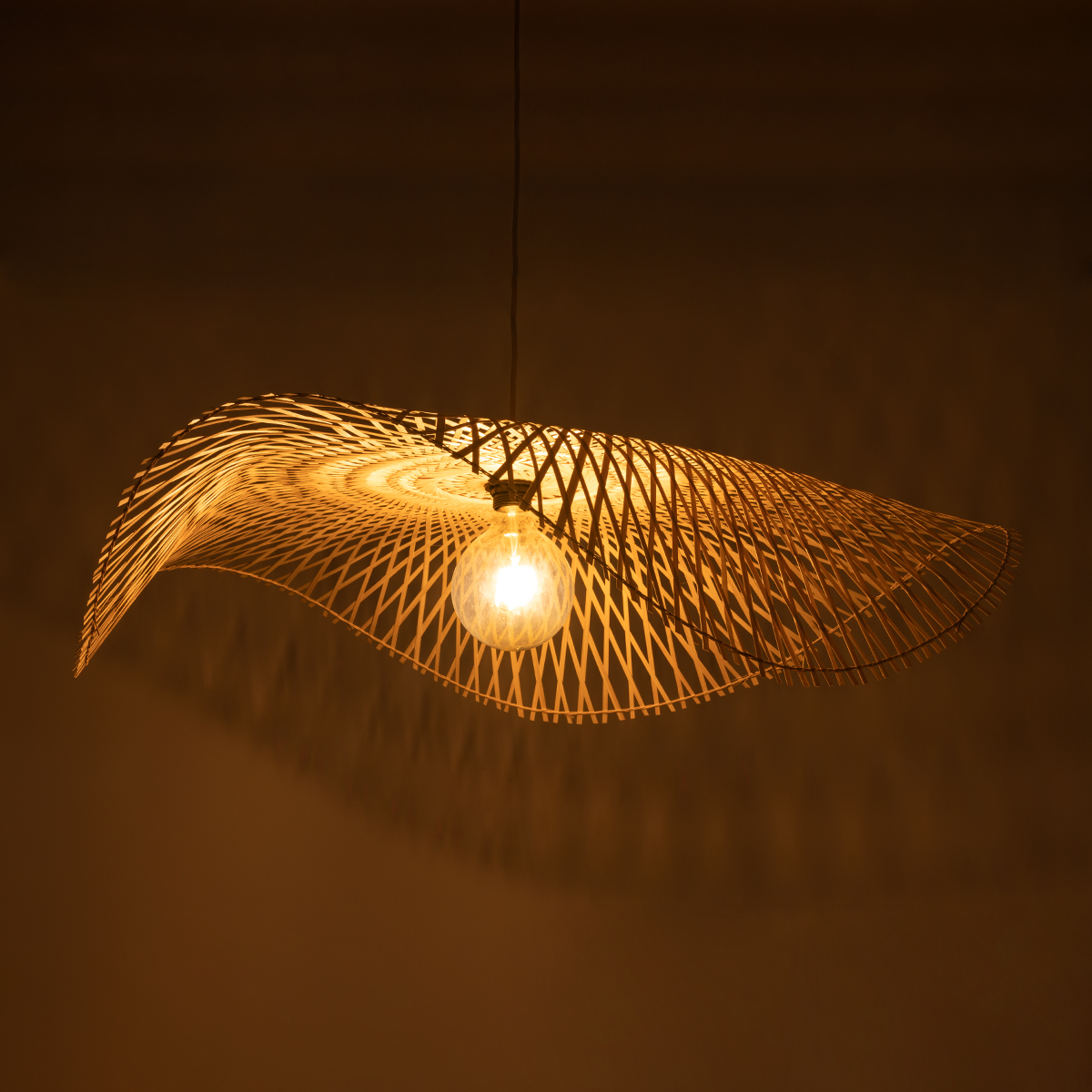 LEDTM® MELEMELE 01842 Boho Κρεμαστό Φωτιστικό Οροφής με Ντουί 1 x E27 AC 220-240V IP20 - Μπεζ - Μ100 x Π100 x Υ12cm - Image 3