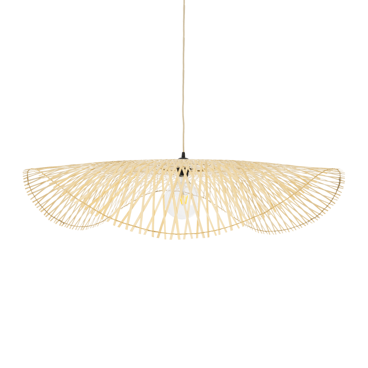 LEDTM® MELEMELE 01842 Boho Κρεμαστό Φωτιστικό Οροφής με Ντουί 1 x E27 AC 220-240V IP20 - Μπεζ - Μ100 x Π100 x Υ12cm - Image 5