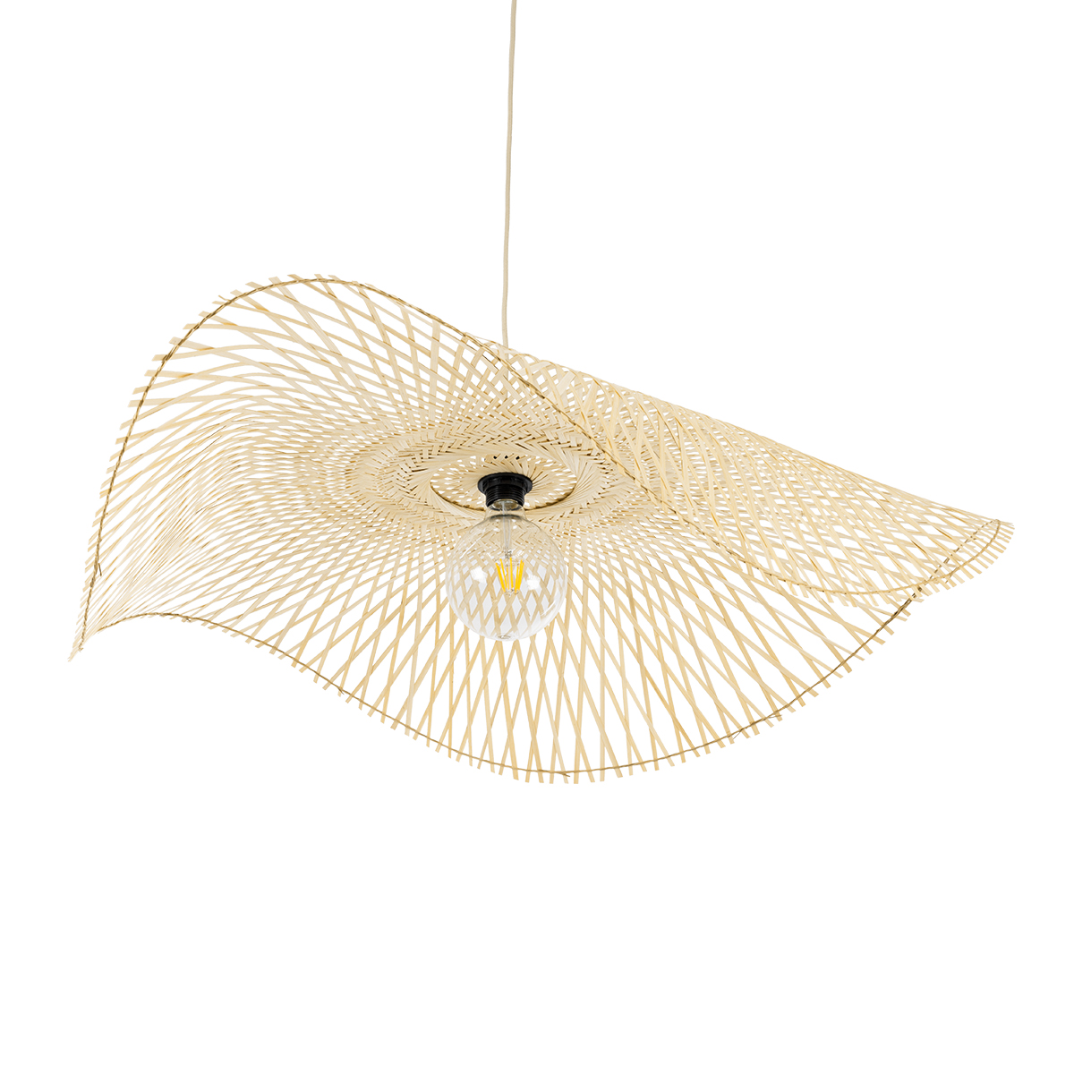 LEDTM® MELEMELE 01842 Boho Κρεμαστό Φωτιστικό Οροφής με Ντουί 1 x E27 AC 220-240V IP20 - Μπεζ - Μ100 x Π100 x Υ12cm - Image 6