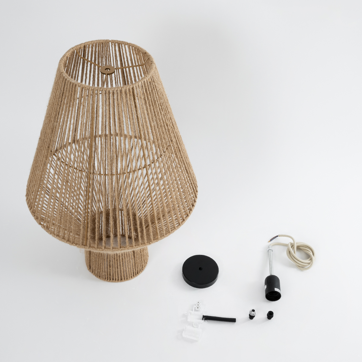 LEDTM® CAYMAN 01853 Boho Κρεμαστό Φωτιστικό Οροφής με Ντουί 1 x E27 AC 220-240V IP20 - Μπεζ - Μ40 x Π40 x Υ60cm - Image 10