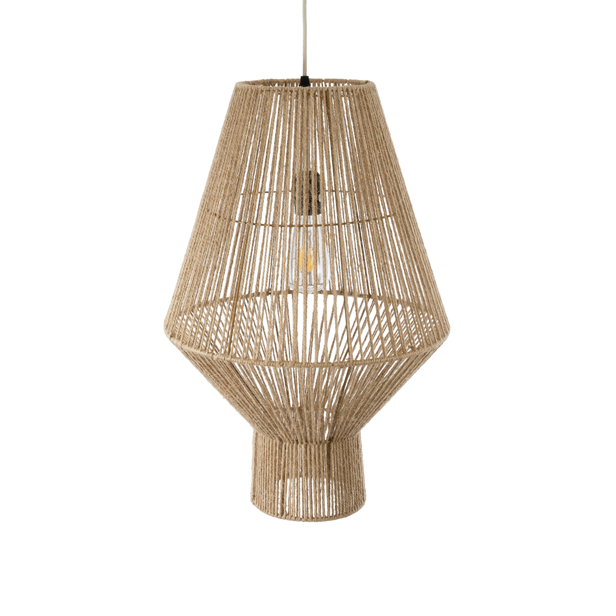 LEDTM® CAYMAN 01853 Boho Κρεμαστό Φωτιστικό Οροφής με Ντουί 1 x E27 AC 220-240V IP20 - Μπεζ - Μ40 x Π40 x Υ60cm - Image 7