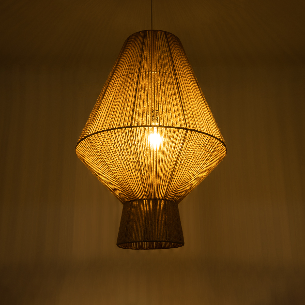 LEDTM® CAYMAN 01854 Boho Κρεμαστό Φωτιστικό Οροφής με Ντουί 1 x E27 AC 220-240V IP20 - Μπεζ - Μ60 x Π60 x Υ86cm - Image 3