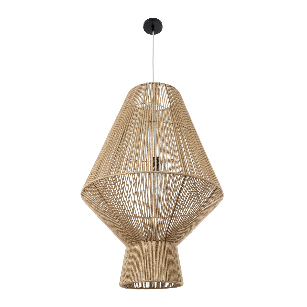 LEDTM® CAYMAN 01854 Boho Κρεμαστό Φωτιστικό Οροφής με Ντουί 1 x E27 AC 220-240V IP20 - Μπεζ - Μ60 x Π60 x Υ86cm - Image 4