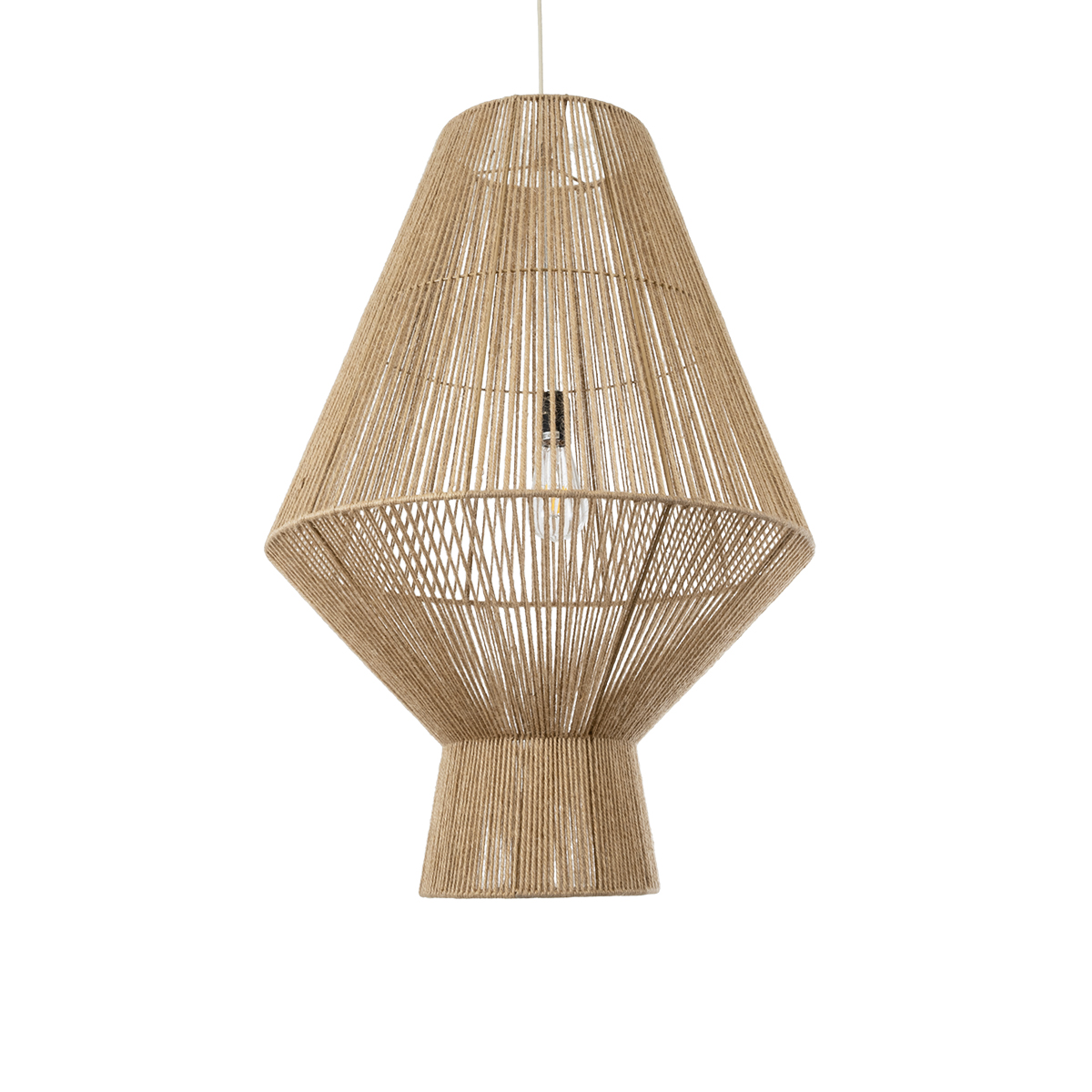 LEDTM® CAYMAN 01854 Boho Κρεμαστό Φωτιστικό Οροφής με Ντουί 1 x E27 AC 220-240V IP20 - Μπεζ - Μ60 x Π60 x Υ86cm - Image 5