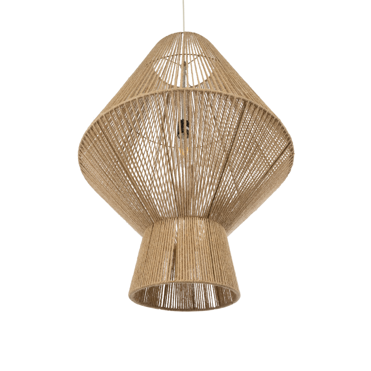 LEDTM® CAYMAN 01854 Boho Κρεμαστό Φωτιστικό Οροφής με Ντουί 1 x E27 AC 220-240V IP20 - Μπεζ - Μ60 x Π60 x Υ86cm - Image 6