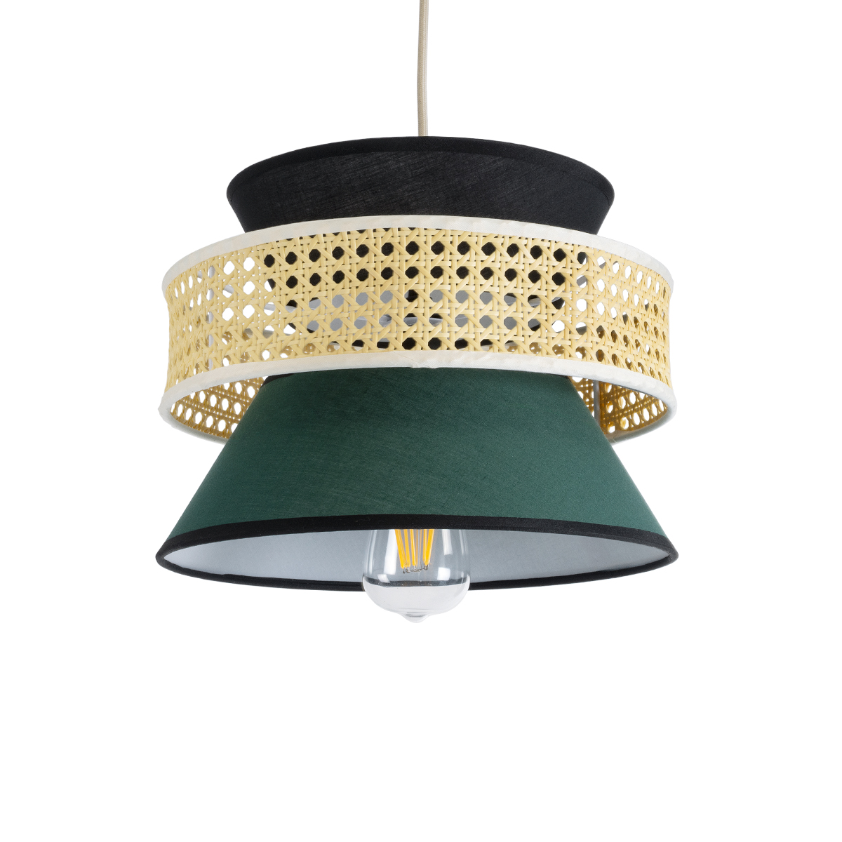 LEDTM® SAIGE 01915 Boho Κρεμαστό Φωτιστικό Οροφής με Ντουί 1 x E27 AC 220-240V IP20 - Πολύχρωμο - Μ30 x Π30 x Υ22cm - Image 2