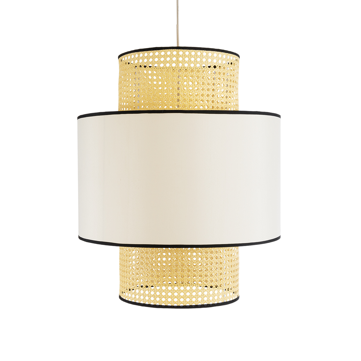 LEDTM® SAIGE 01917 Boho Κρεμαστό Φωτιστικό Οροφής με Ντουί 1 x E27 AC 220-240V IP20 - Μπεζ & Μαύρο - Μ50 x Π50 x Υ60cm - Image 5