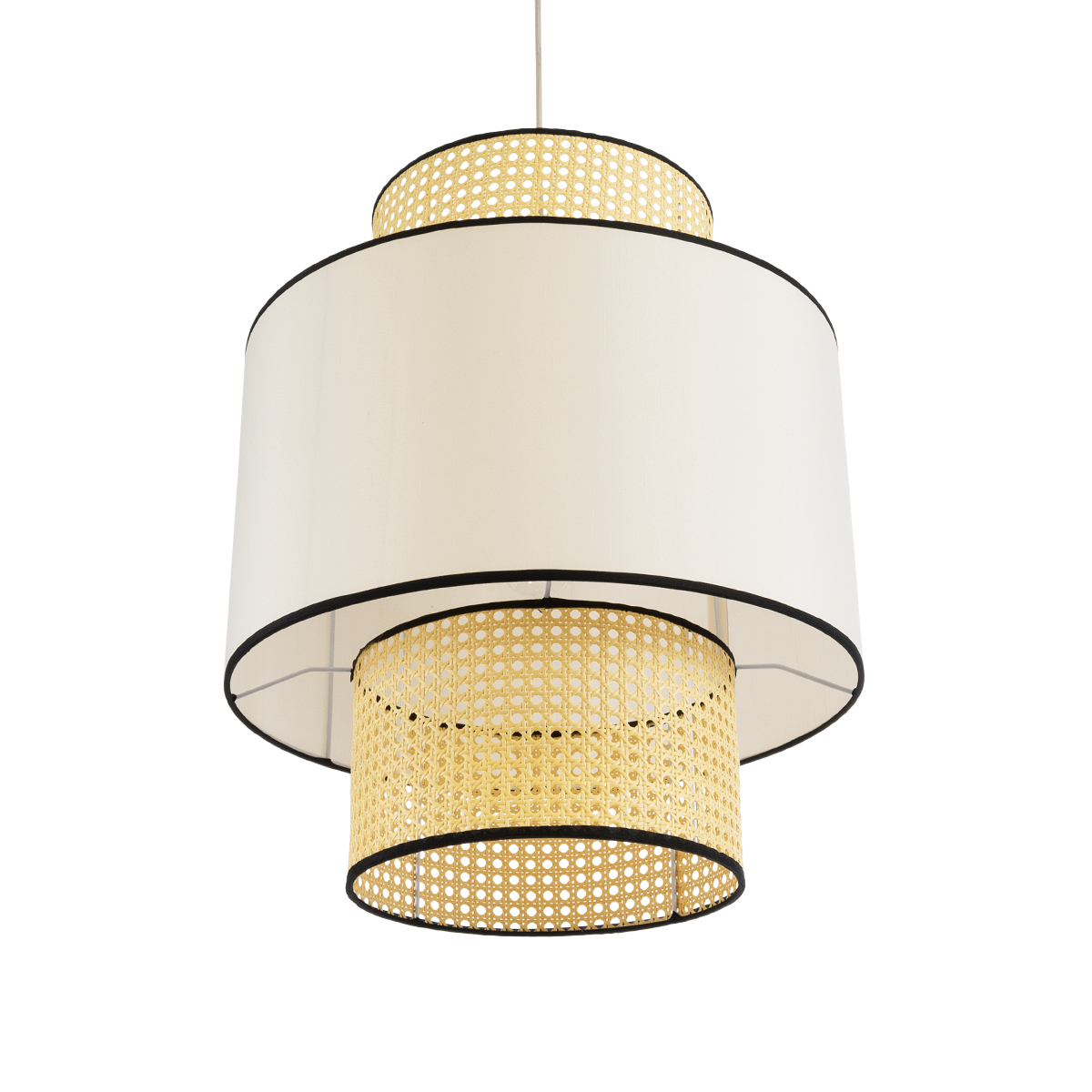 LEDTM® SAIGE 01917 Boho Κρεμαστό Φωτιστικό Οροφής με Ντουί 1 x E27 AC 220-240V IP20 - Μπεζ & Μαύρο - Μ50 x Π50 x Υ60cm - Image 6