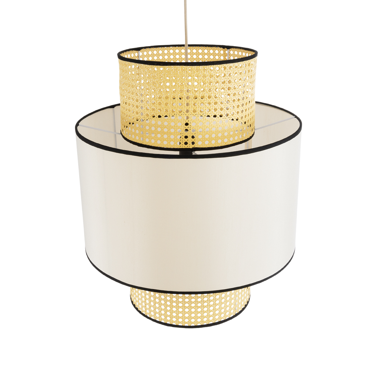 LEDTM® SAIGE 01917 Boho Κρεμαστό Φωτιστικό Οροφής με Ντουί 1 x E27 AC 220-240V IP20 - Μπεζ & Μαύρο - Μ50 x Π50 x Υ60cm - Image 7