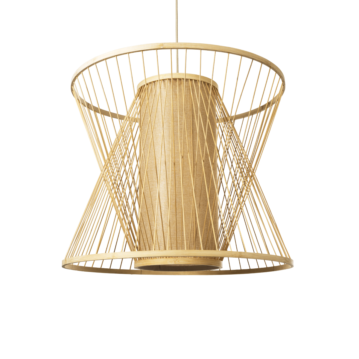 LEDTM® HIBISCUS 01925 Boho Κρεμαστό Φωτιστικό Οροφής με Ντουί 1 x E27 AC 220-240V IP20 - Μπεζ - Μ60 x Π60 x Υ50cm - Image 2