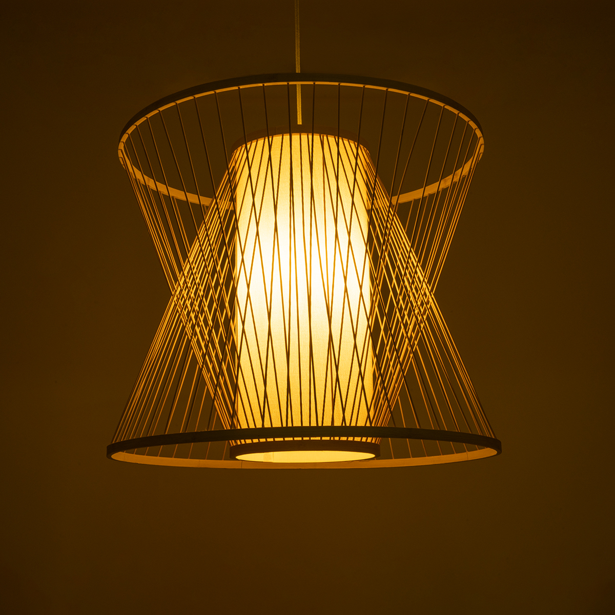 LEDTM® HIBISCUS 01925 Boho Κρεμαστό Φωτιστικό Οροφής με Ντουί 1 x E27 AC 220-240V IP20 - Μπεζ - Μ60 x Π60 x Υ50cm - Image 3