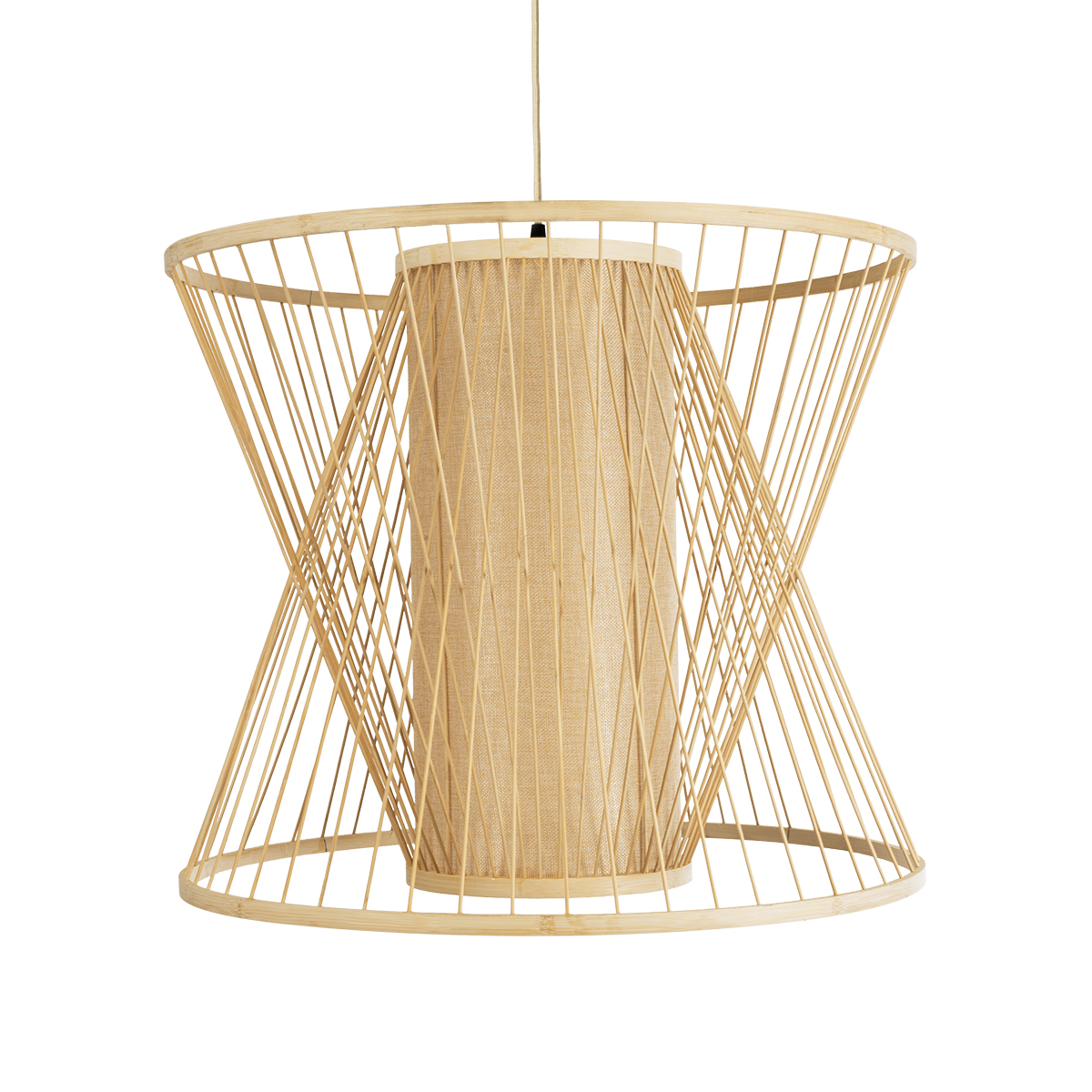 LEDTM® HIBISCUS 01925 Boho Κρεμαστό Φωτιστικό Οροφής με Ντουί 1 x E27 AC 220-240V IP20 - Μπεζ - Μ60 x Π60 x Υ50cm - Image 5