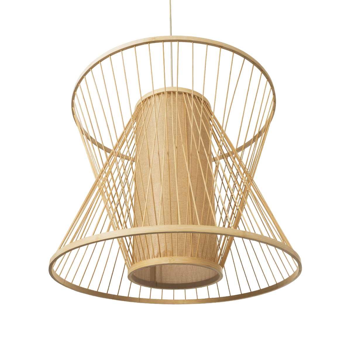 LEDTM® HIBISCUS 01925 Boho Κρεμαστό Φωτιστικό Οροφής με Ντουί 1 x E27 AC 220-240V IP20 - Μπεζ - Μ60 x Π60 x Υ50cm - Image 6
