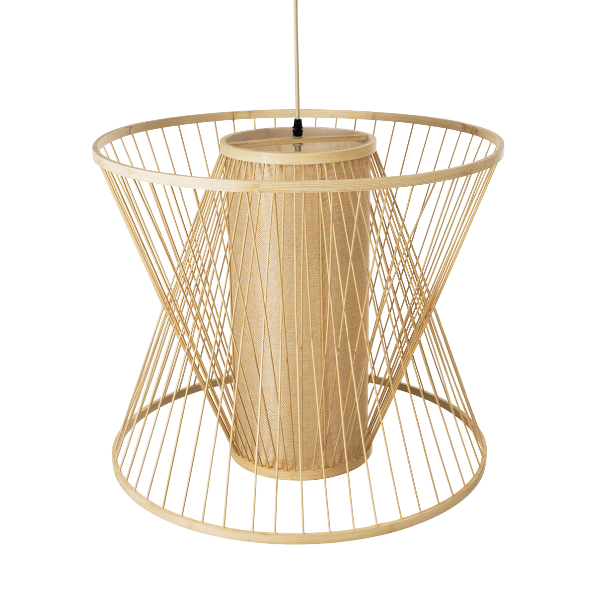 LEDTM® HIBISCUS 01925 Boho Κρεμαστό Φωτιστικό Οροφής με Ντουί 1 x E27 AC 220-240V IP20 - Μπεζ - Μ60 x Π60 x Υ50cm - Image 7