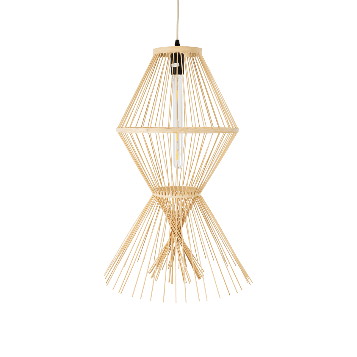 LEDTM® YOSHI 01928 Boho Κρεμαστό Φωτιστικό Οροφής με Ντουί 1 x E27 AC 220-240V IP20 - Μπεζ - Μ35 x Π35 x Υ60cm - Image 5