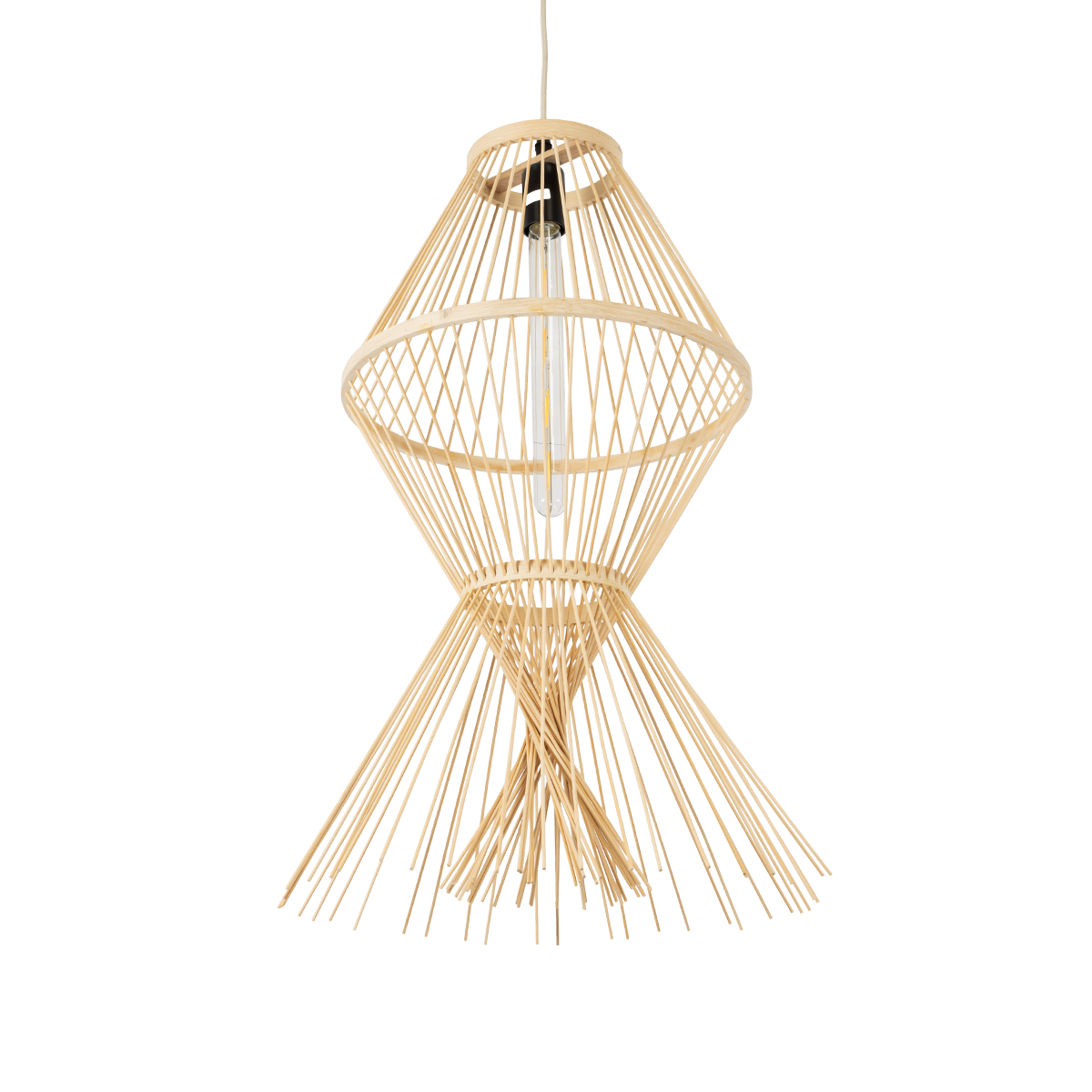 LEDTM® YOSHI 01928 Boho Κρεμαστό Φωτιστικό Οροφής με Ντουί 1 x E27 AC 220-240V IP20 - Μπεζ - Μ35 x Π35 x Υ60cm - Image 6