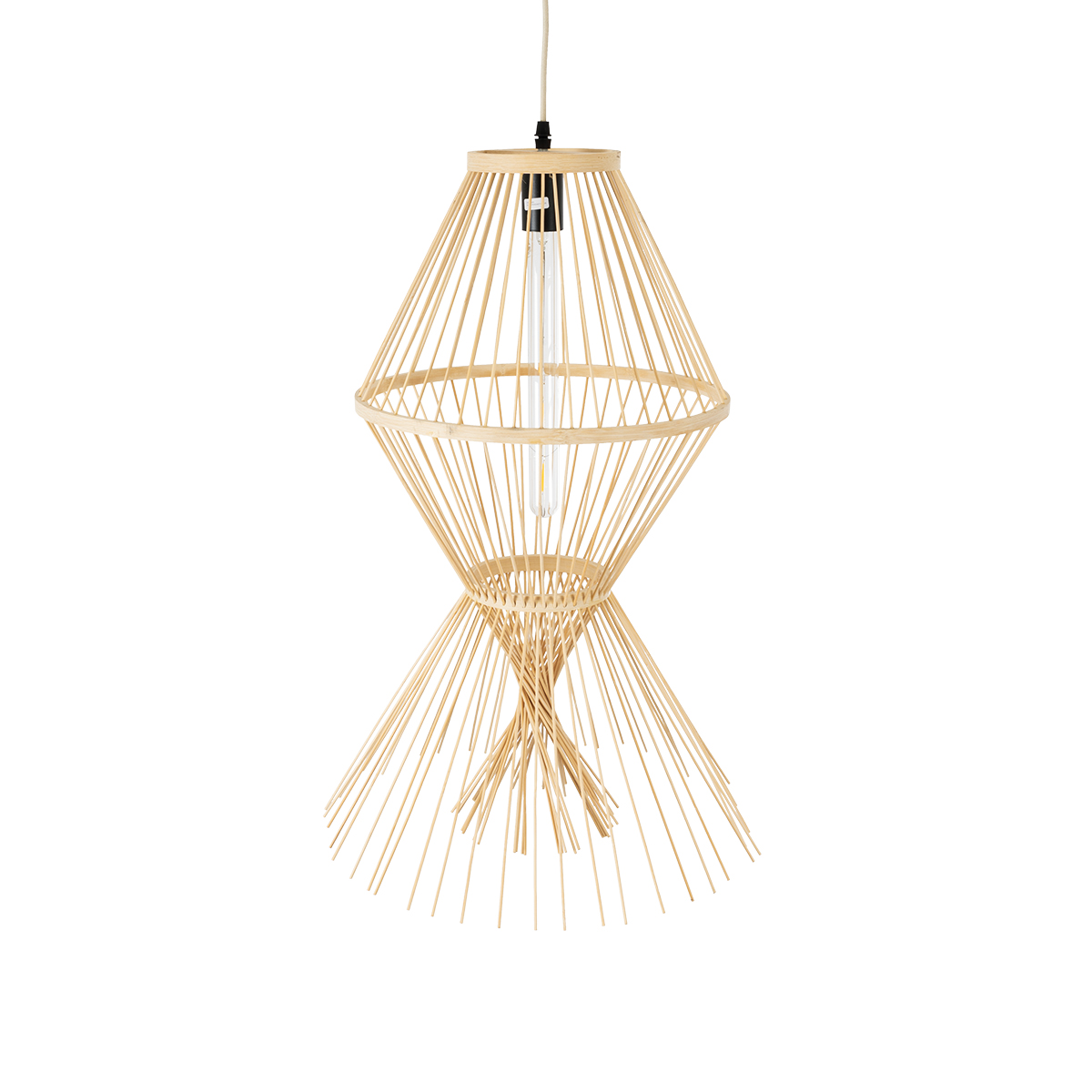 LEDTM® YOSHI 01928 Boho Κρεμαστό Φωτιστικό Οροφής με Ντουί 1 x E27 AC 220-240V IP20 - Μπεζ - Μ35 x Π35 x Υ60cm - Image 7