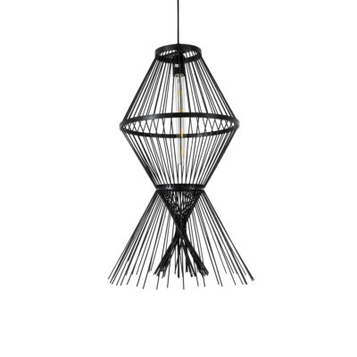 Alternative view of LEDTM® YOSHI 01929 Boho Κρεμαστό Φωτιστικό Οροφής με Ντουί 1 x E27 AC 220-240V IP20 - Μαύρο - Μ35 x Π35 x Υ60cm