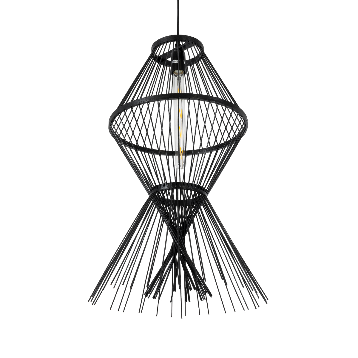 LEDTM® YOSHI 01929 Boho Κρεμαστό Φωτιστικό Οροφής με Ντουί 1 x E27 AC 220-240V IP20 - Μαύρο - Μ35 x Π35 x Υ60cm - Image 6