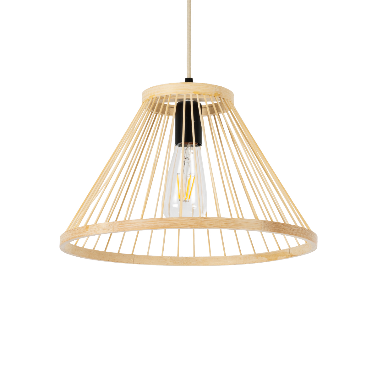 LEDTM® TYGEE 01930 Boho Κρεμαστό Φωτιστικό Οροφής με Ντουί 1 x E27 AC 220-240V IP20 - Μπεζ - Μ35 x Π35 x Υ22cm - Image 2