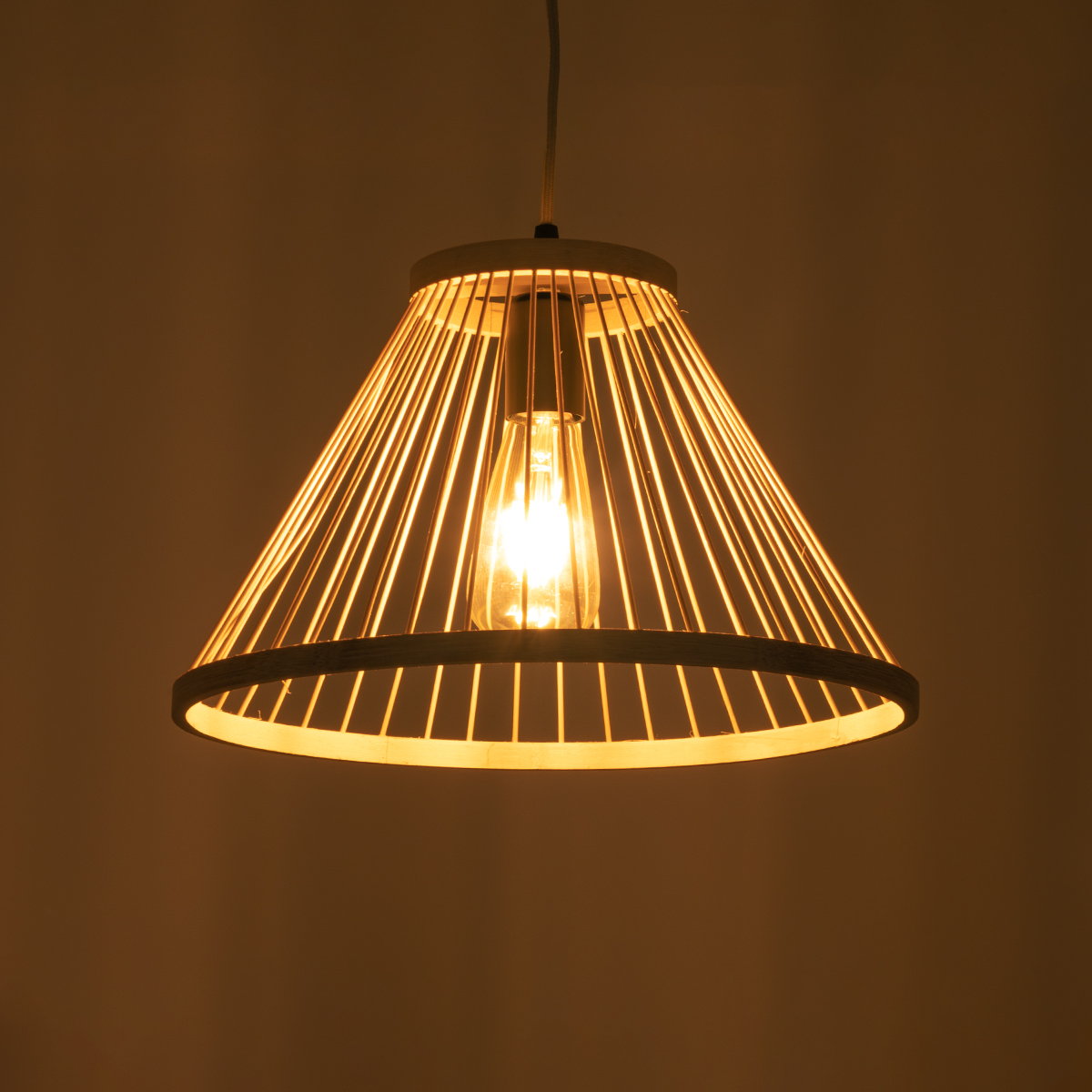 LEDTM® TYGEE 01930 Boho Κρεμαστό Φωτιστικό Οροφής με Ντουί 1 x E27 AC 220-240V IP20 - Μπεζ - Μ35 x Π35 x Υ22cm - Image 3
