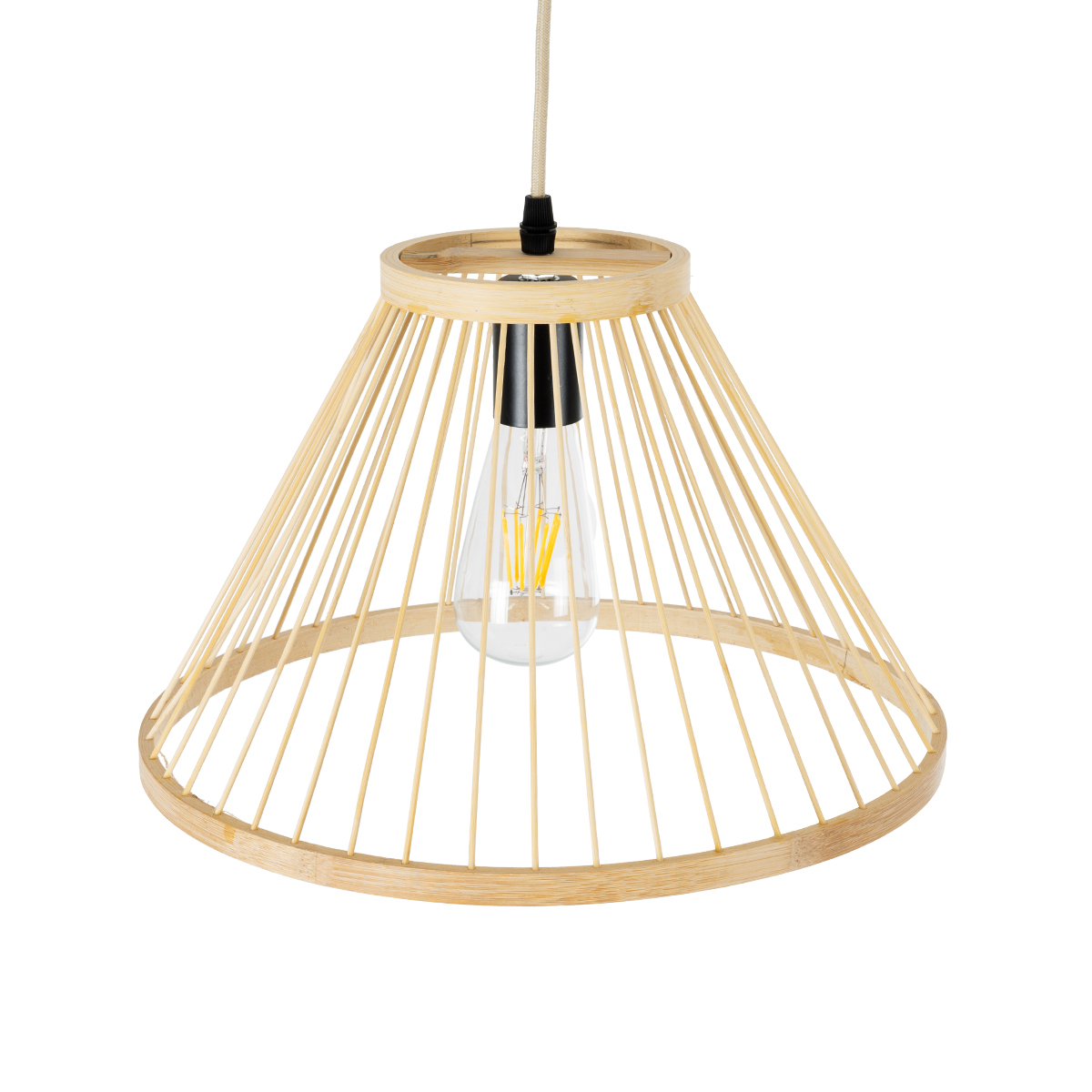 LEDTM® TYGEE 01930 Boho Κρεμαστό Φωτιστικό Οροφής με Ντουί 1 x E27 AC 220-240V IP20 - Μπεζ - Μ35 x Π35 x Υ22cm - Image 7