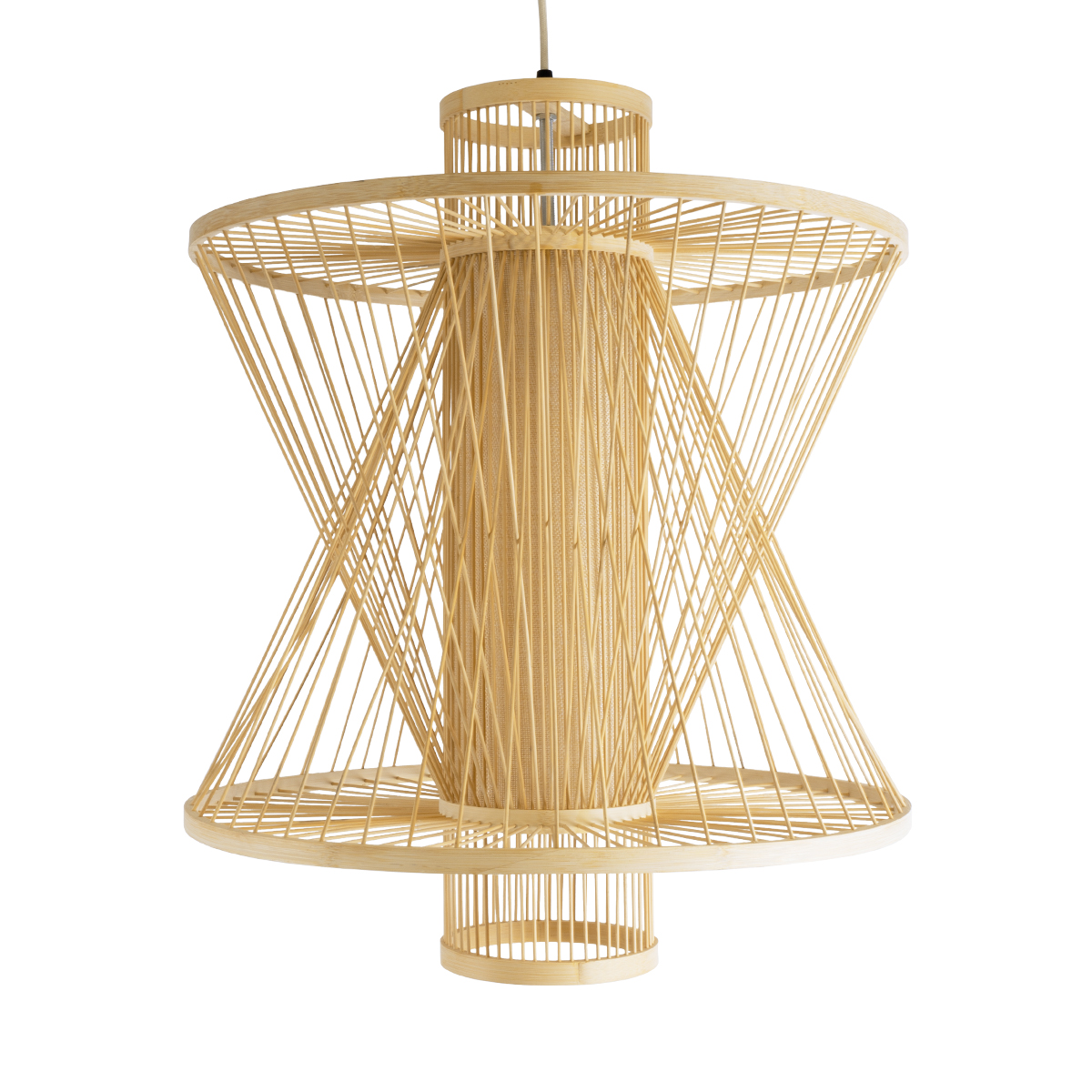 LEDTM® HIBISCUS 01931 Boho Κρεμαστό Φωτιστικό Οροφής με Ντουί 1 x E27 AC 220-240V IP20 - Μπεζ - Μ50 x Π50 x Υ60cm - Image 5