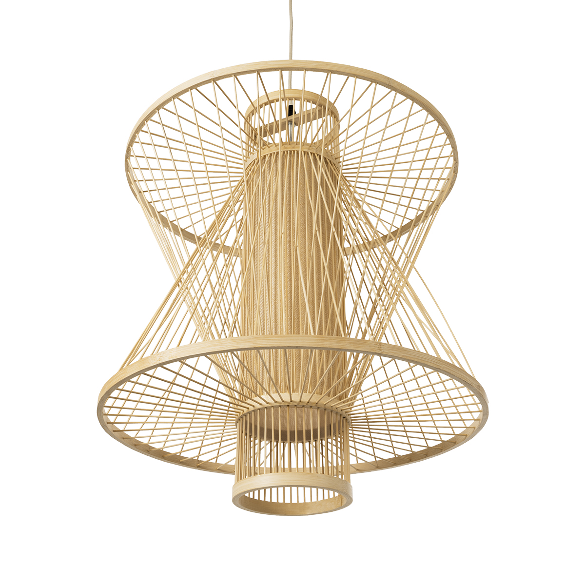 LEDTM® HIBISCUS 01931 Boho Κρεμαστό Φωτιστικό Οροφής με Ντουί 1 x E27 AC 220-240V IP20 - Μπεζ - Μ50 x Π50 x Υ60cm - Image 6
