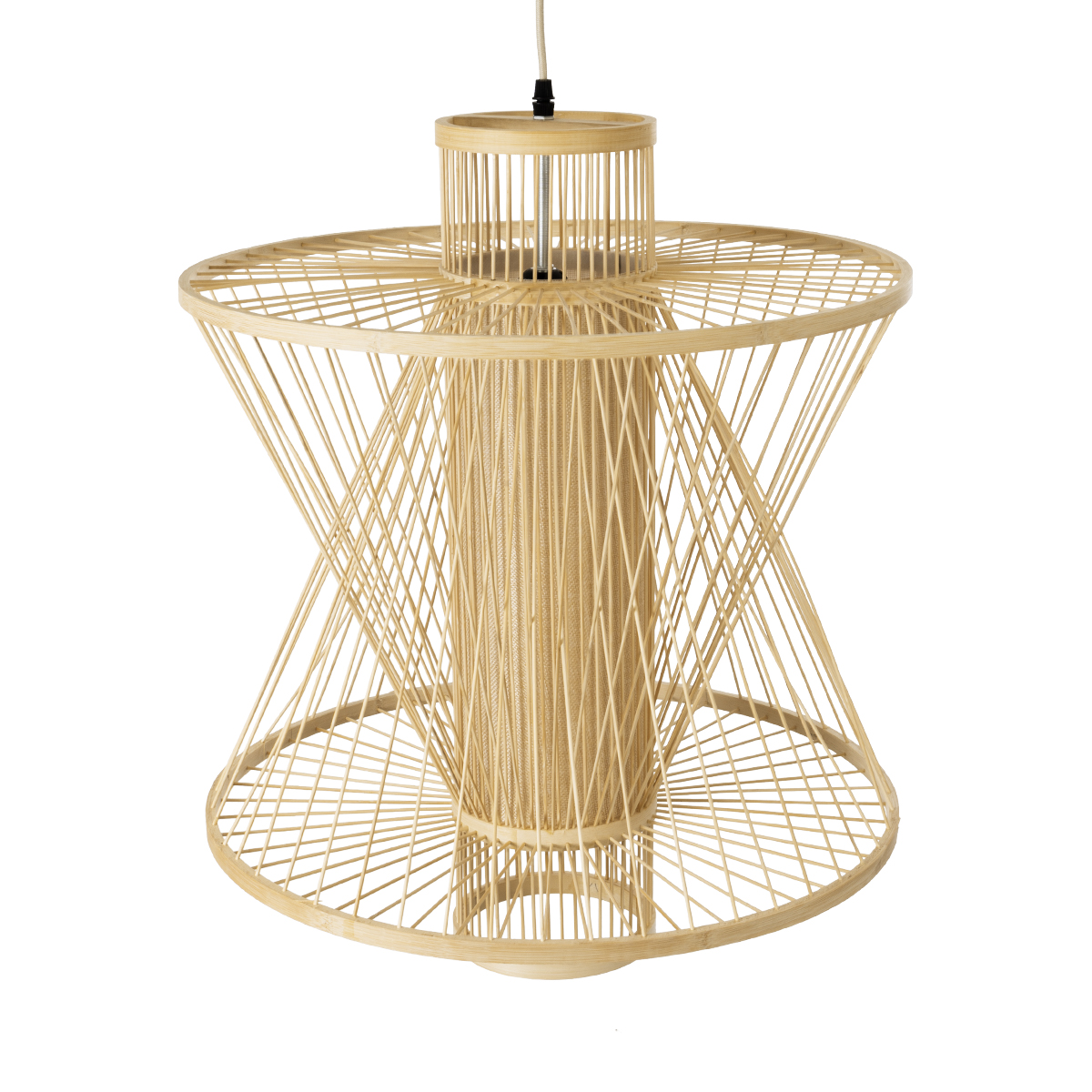 LEDTM® HIBISCUS 01931 Boho Κρεμαστό Φωτιστικό Οροφής με Ντουί 1 x E27 AC 220-240V IP20 - Μπεζ - Μ50 x Π50 x Υ60cm - Image 7
