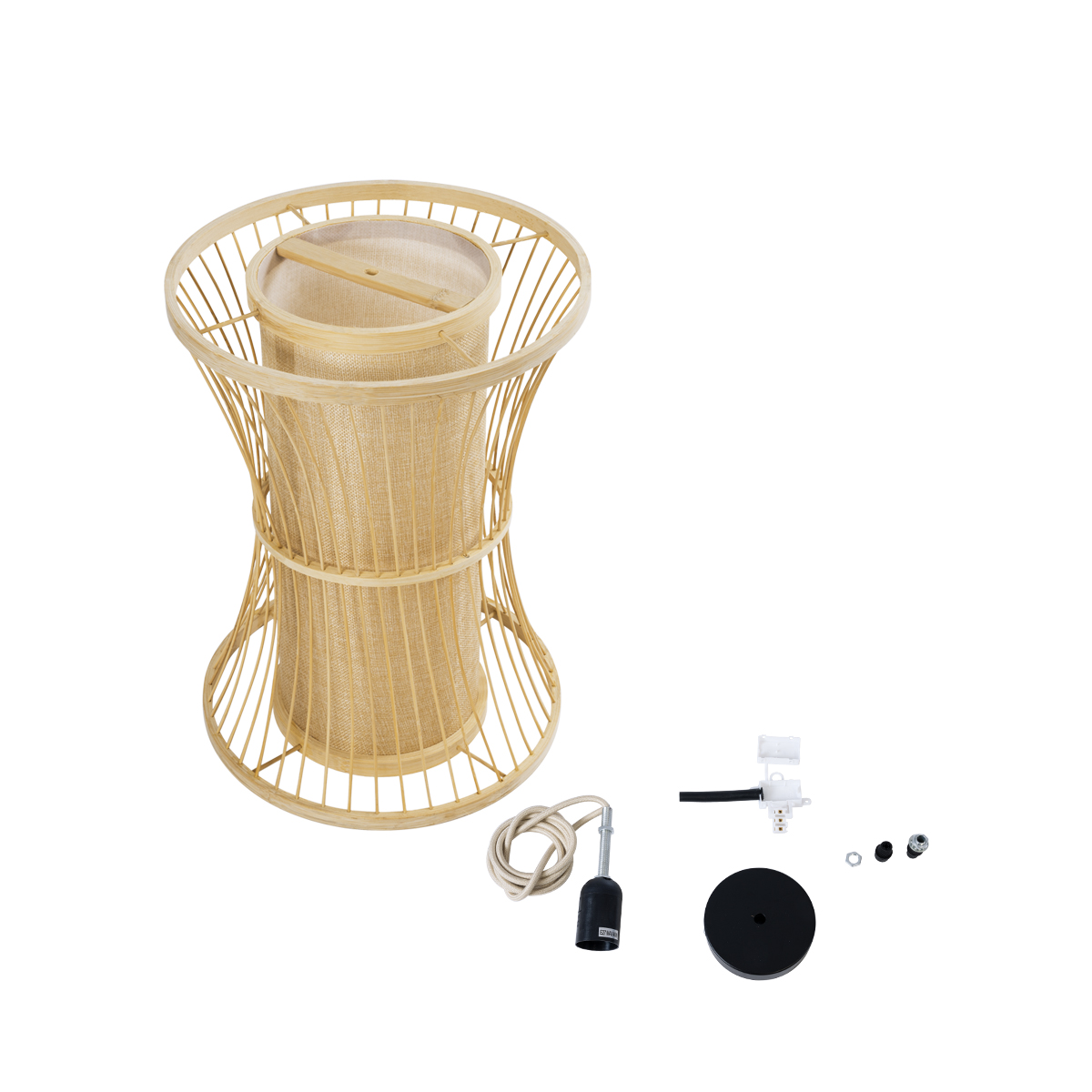 LEDTM® HIBISCUS 01932 Boho Κρεμαστό Φωτιστικό Οροφής με Ντουί 1 x E27 AC 220-240V IP20 - Μπεζ - Μ30 x Π30 x Υ40cm - Image 10