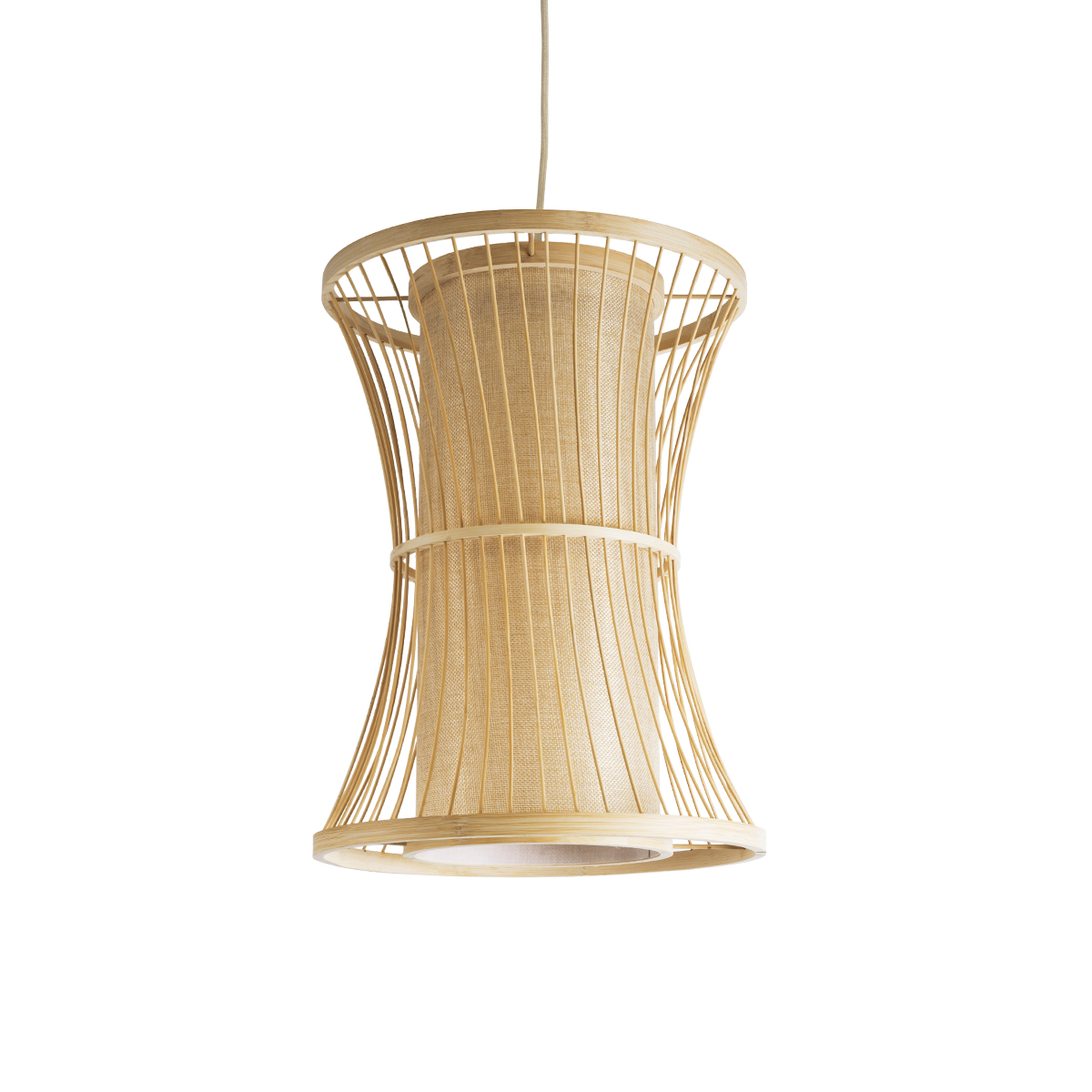 LEDTM® HIBISCUS 01932 Boho Κρεμαστό Φωτιστικό Οροφής με Ντουί 1 x E27 AC 220-240V IP20 - Μπεζ - Μ30 x Π30 x Υ40cm - Image 2