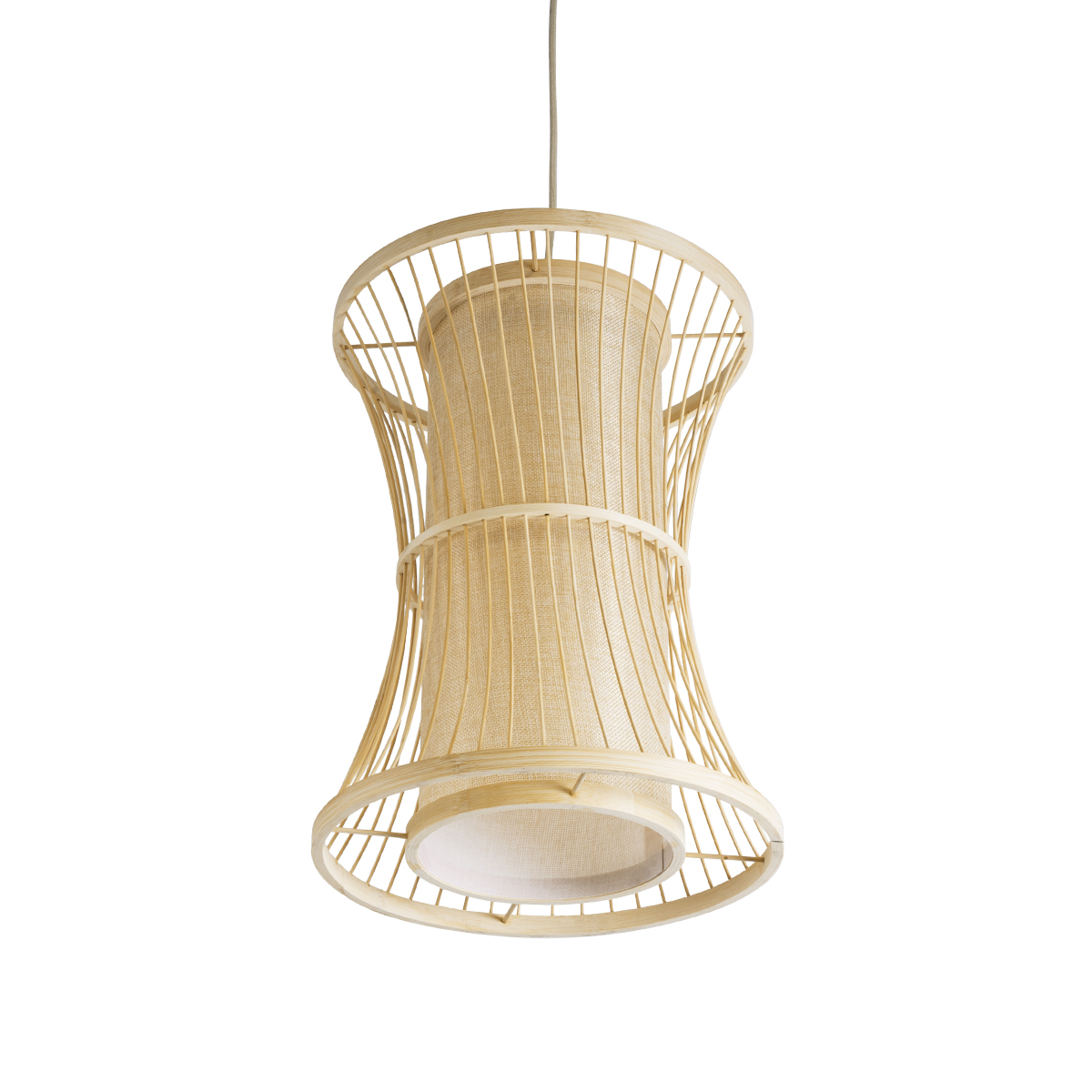 LEDTM® HIBISCUS 01932 Boho Κρεμαστό Φωτιστικό Οροφής με Ντουί 1 x E27 AC 220-240V IP20 - Μπεζ - Μ30 x Π30 x Υ40cm - Image 6