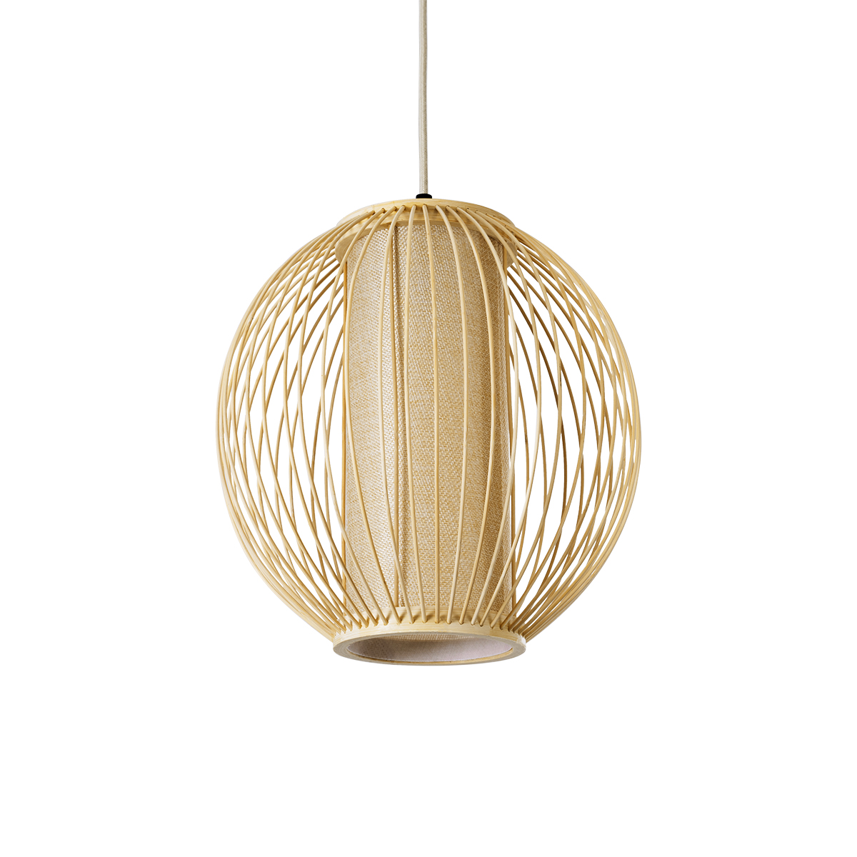 LEDTM® HIBISCUS 01934 Boho Κρεμαστό Φωτιστικό Οροφής με Ντουί 1 x E27 AC 220-240V IP20 - Μπεζ - Μ28 x Π28 x Υ28cm - Image 2