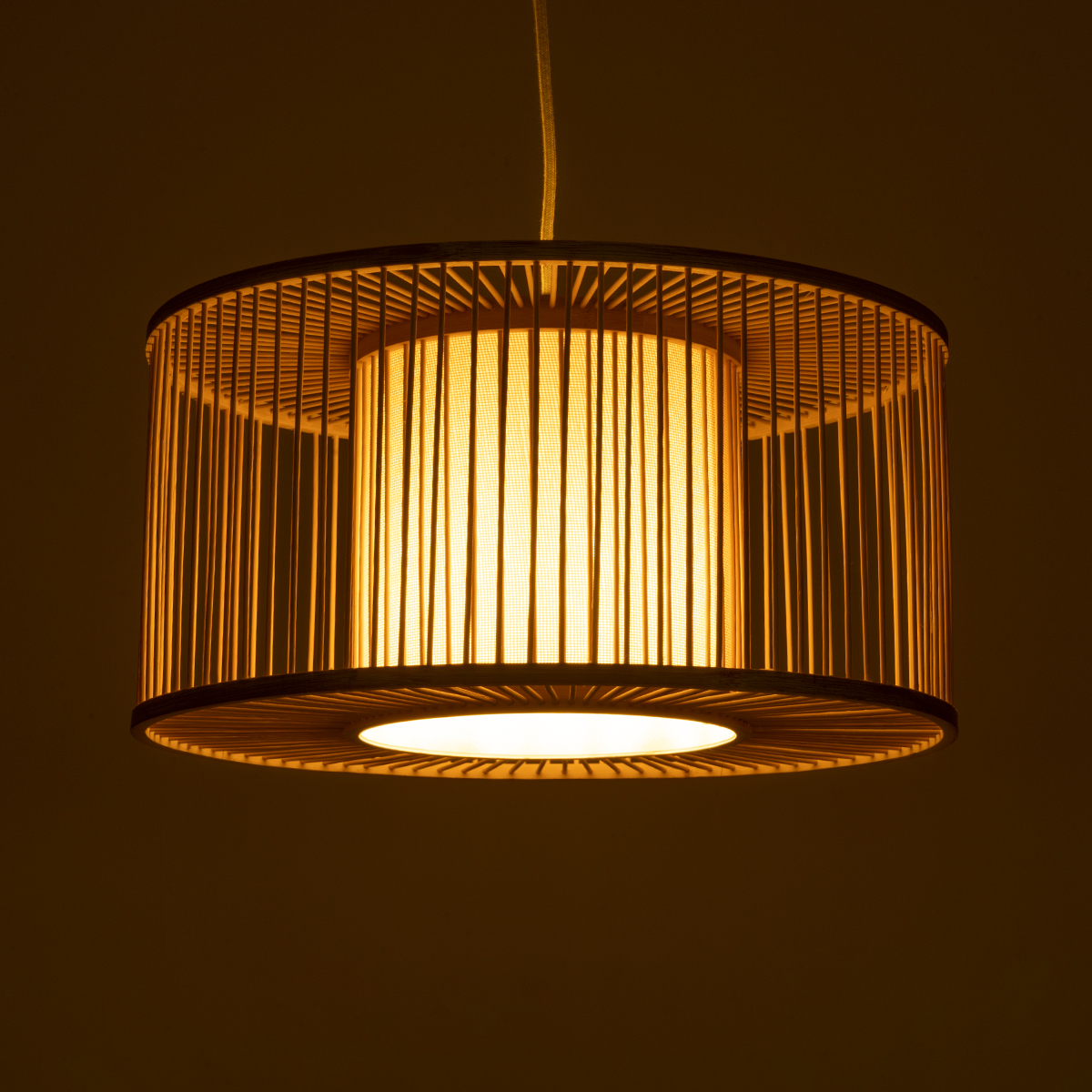 LEDTM® HIBISCUS 01935 Boho Κρεμαστό Φωτιστικό Οροφής με Ντουί 1 x E27 AC 220-240V IP20 - Μπεζ - Μ40 x Π40 x Υ20cm - Image 3