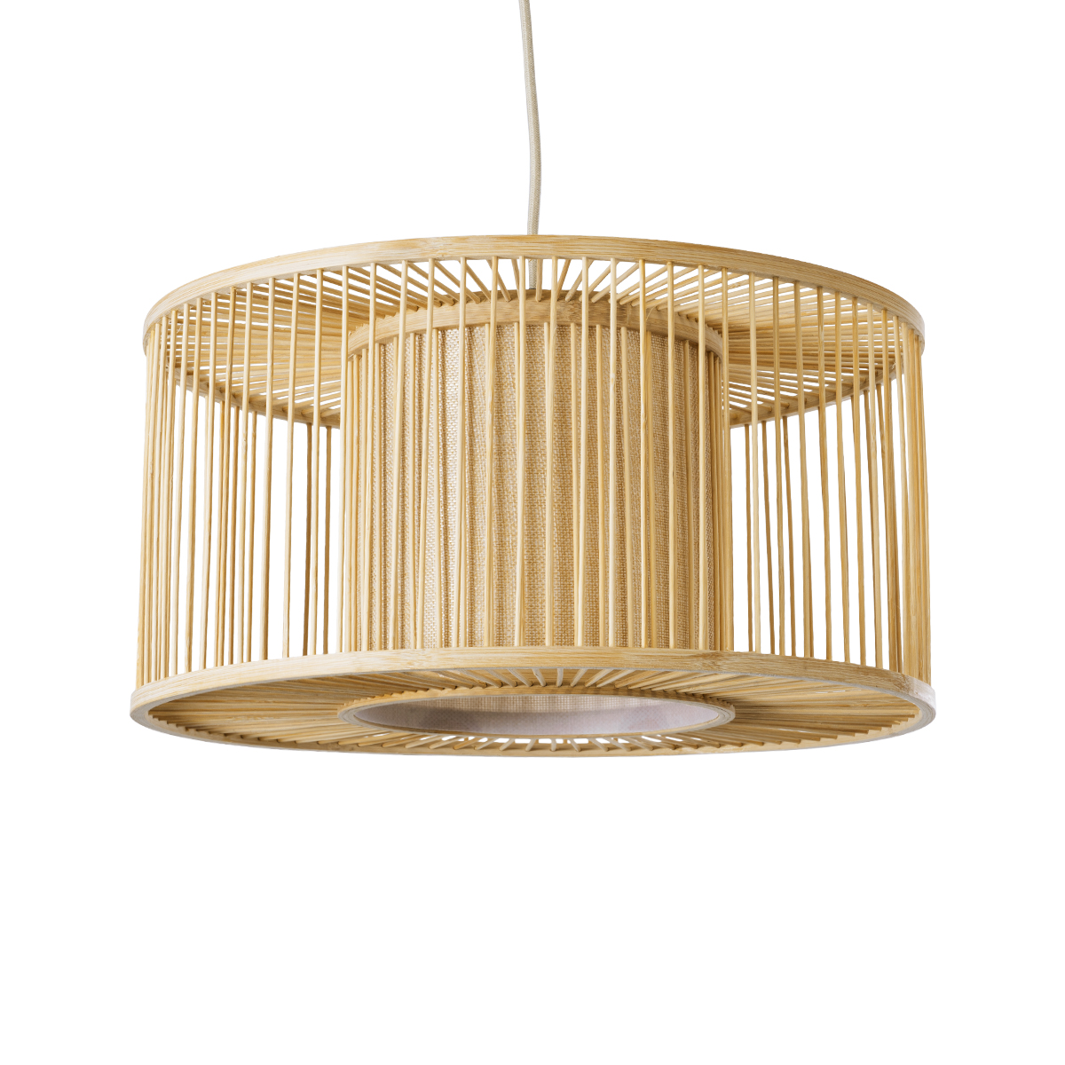 LEDTM® HIBISCUS 01935 Boho Κρεμαστό Φωτιστικό Οροφής με Ντουί 1 x E27 AC 220-240V IP20 - Μπεζ - Μ40 x Π40 x Υ20cm - Image 2